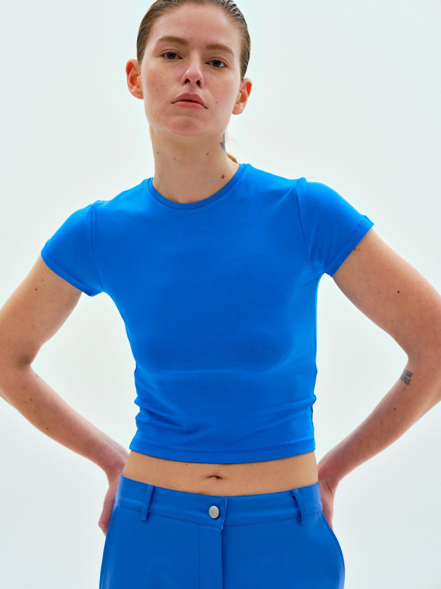 Shrunken Jersey T-shirt, Capri Blue