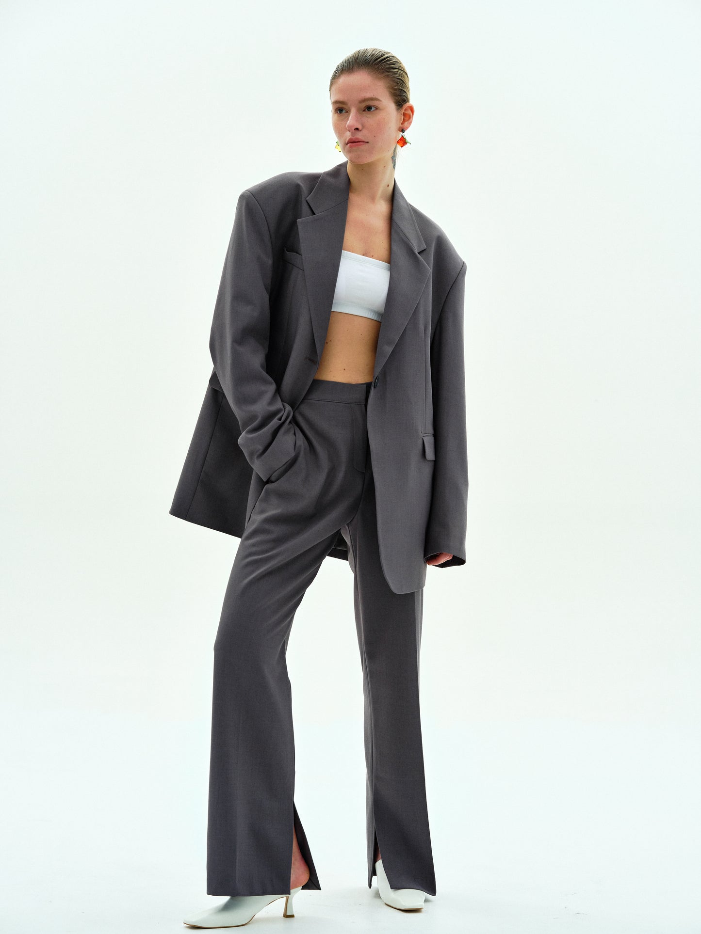 Slim Tailoring Trousers, Slate Grey