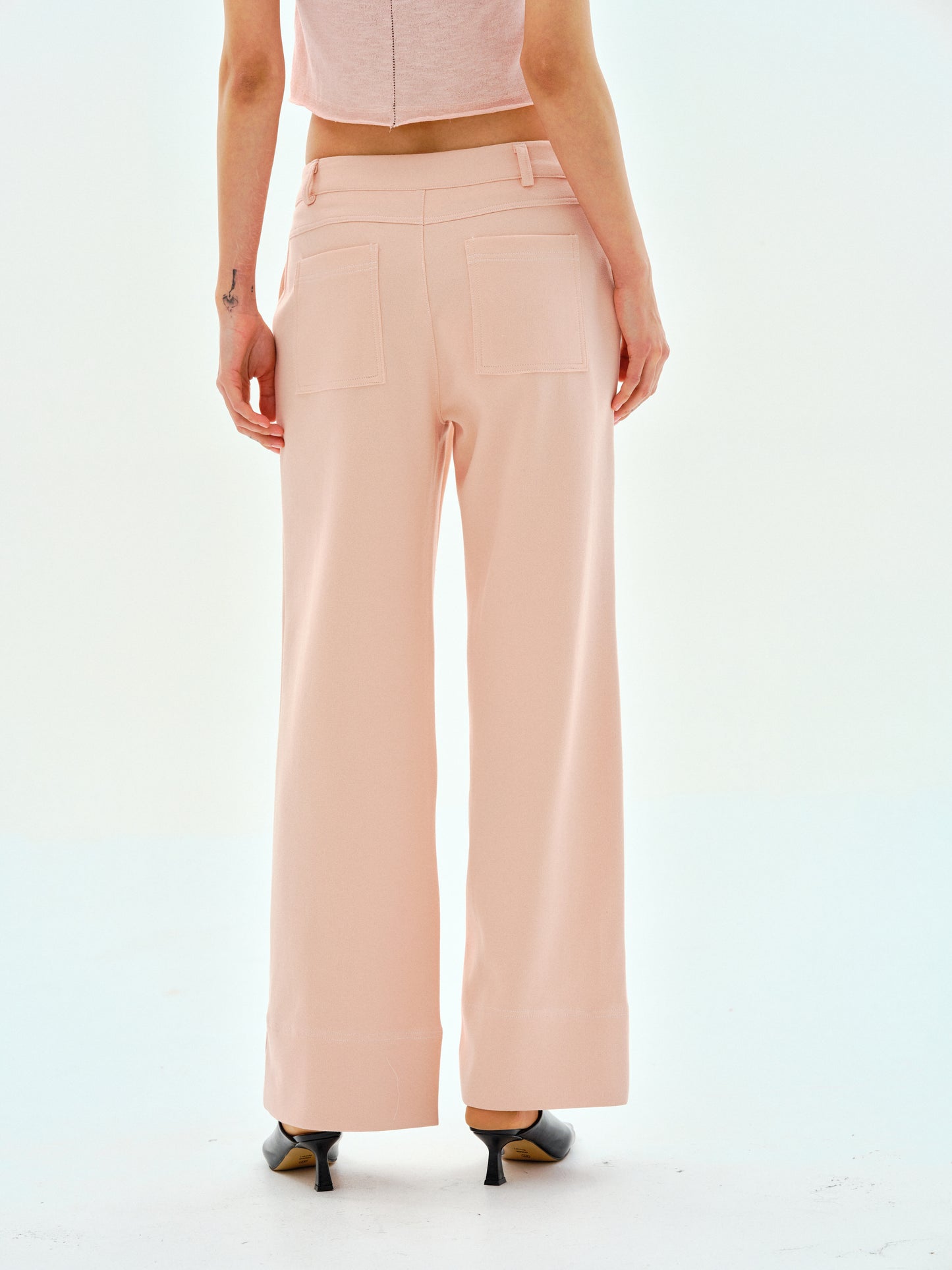 Casual Ponte Pants, Rose Milk