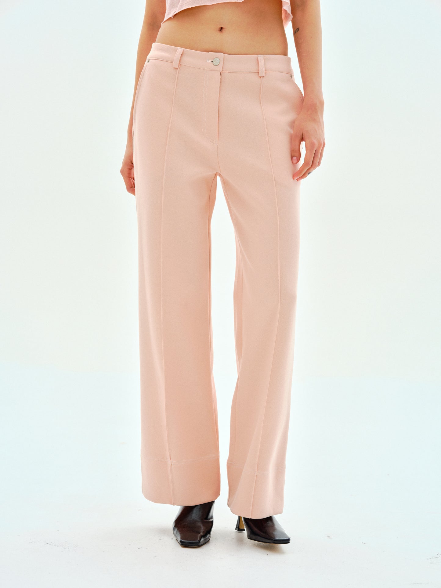Casual Ponte Pants, Rose Milk