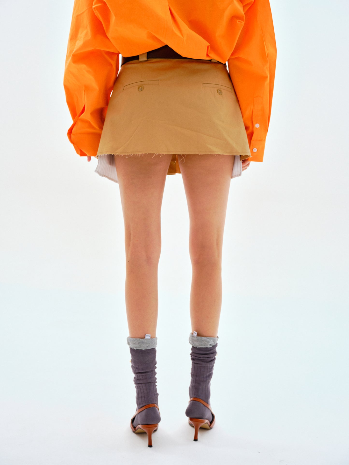Layer Mini Skirt, Sandy Brown