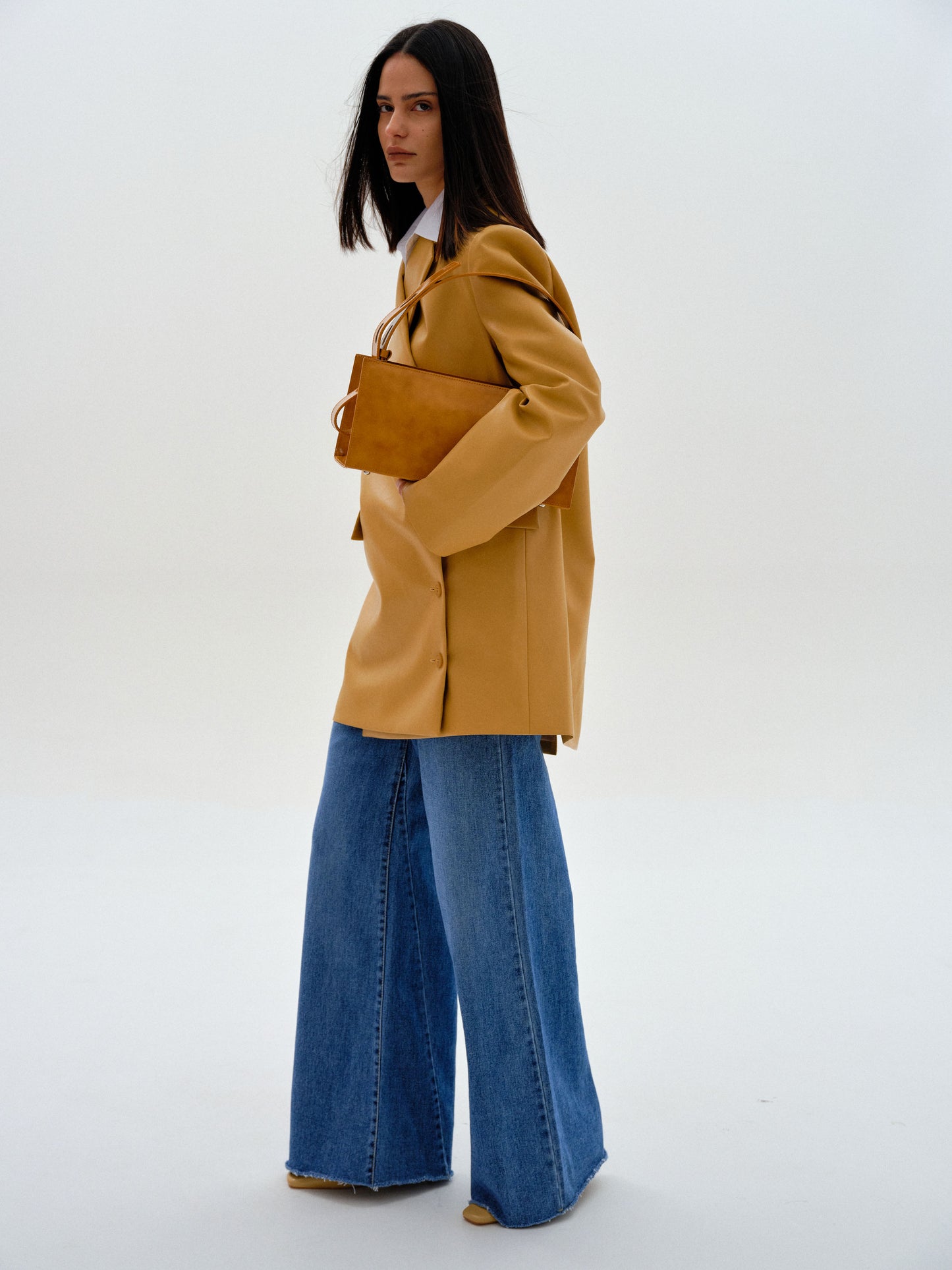 Leather Wrap Jacket, Caramel