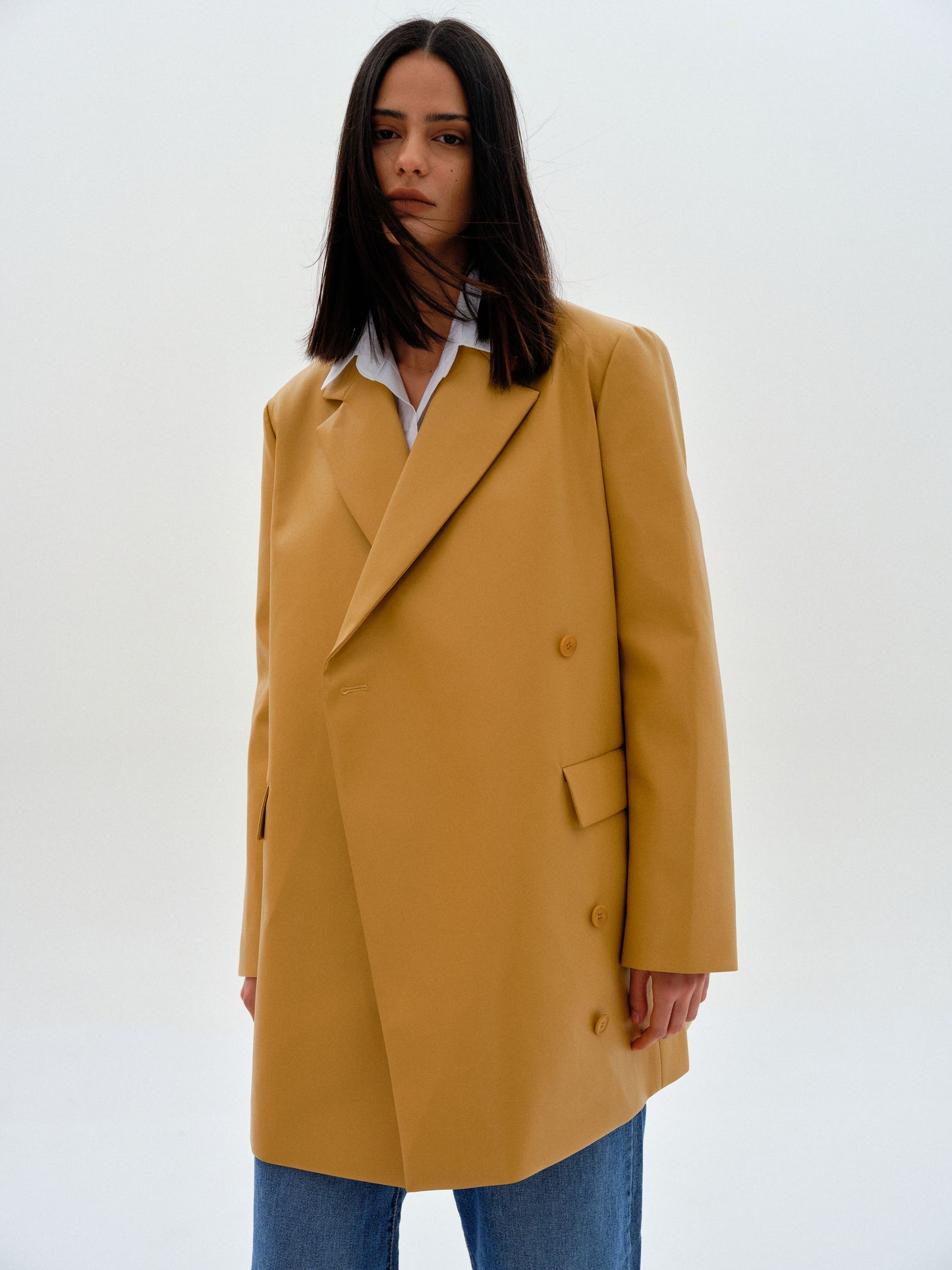 Leather Wrap Jacket, Caramel