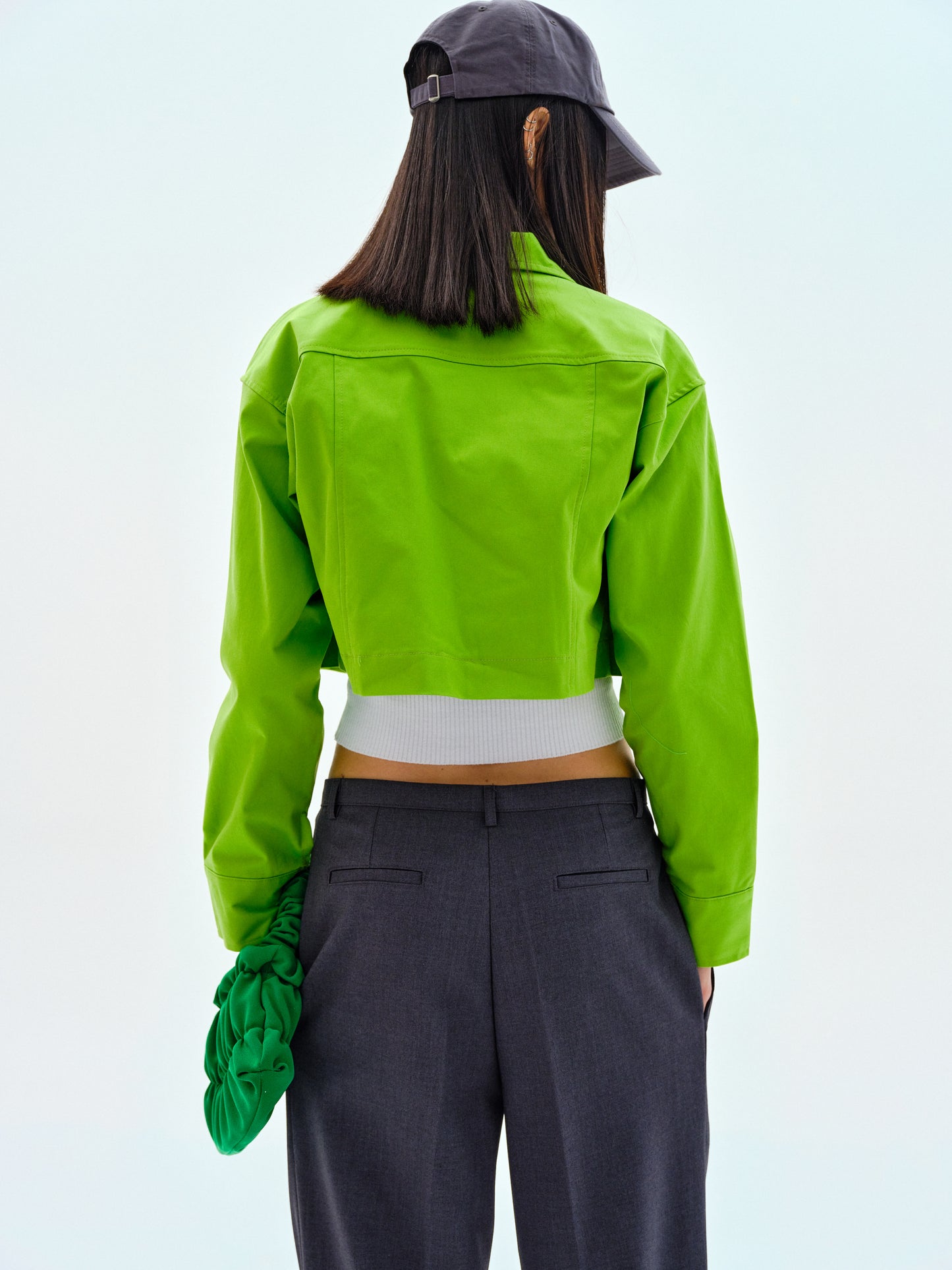 Cotton Cropped Jacket, Apple