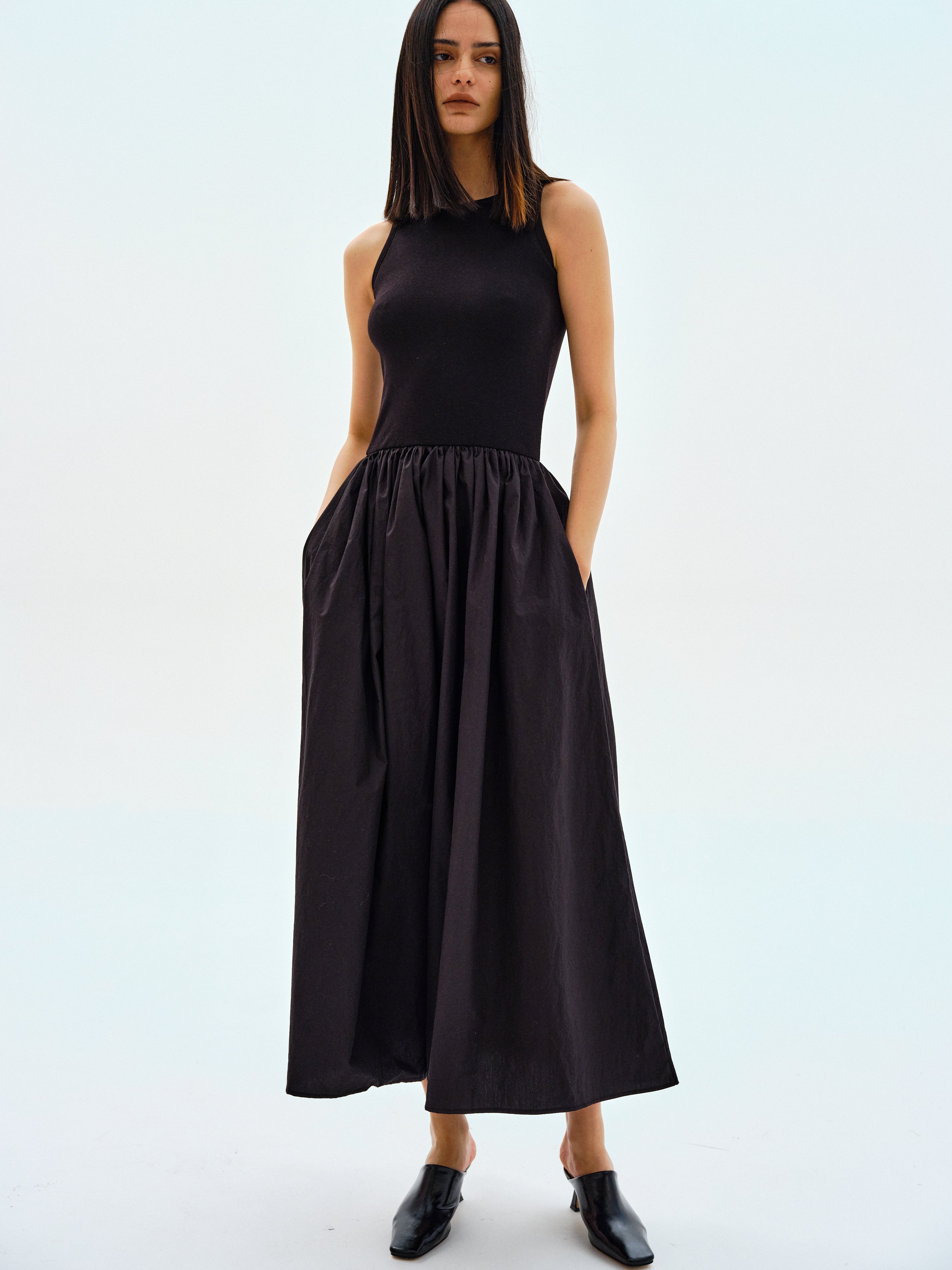 Cotton Tank Dress, Black – SourceUnknown