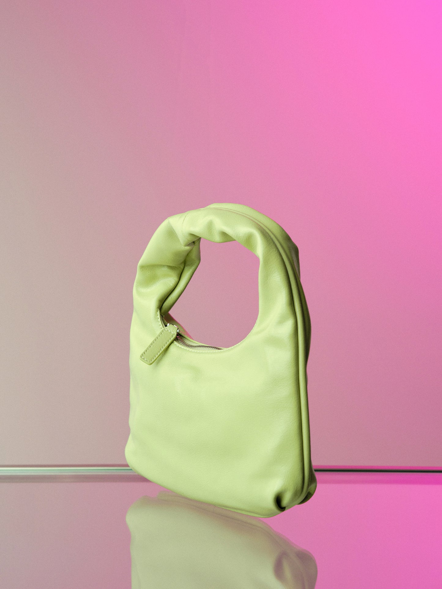 Leather Shoulder Bag, Matcha