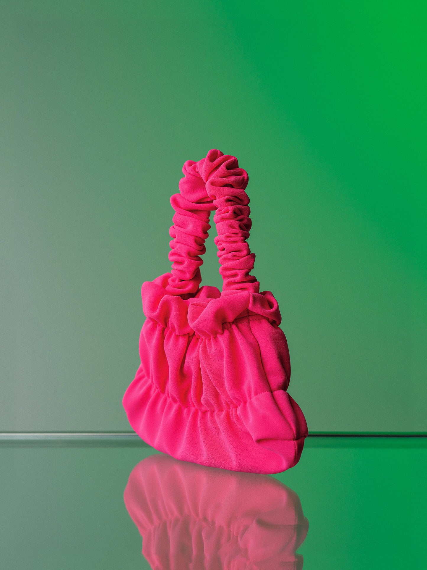 Ruched Mini Bag, Hot Pink