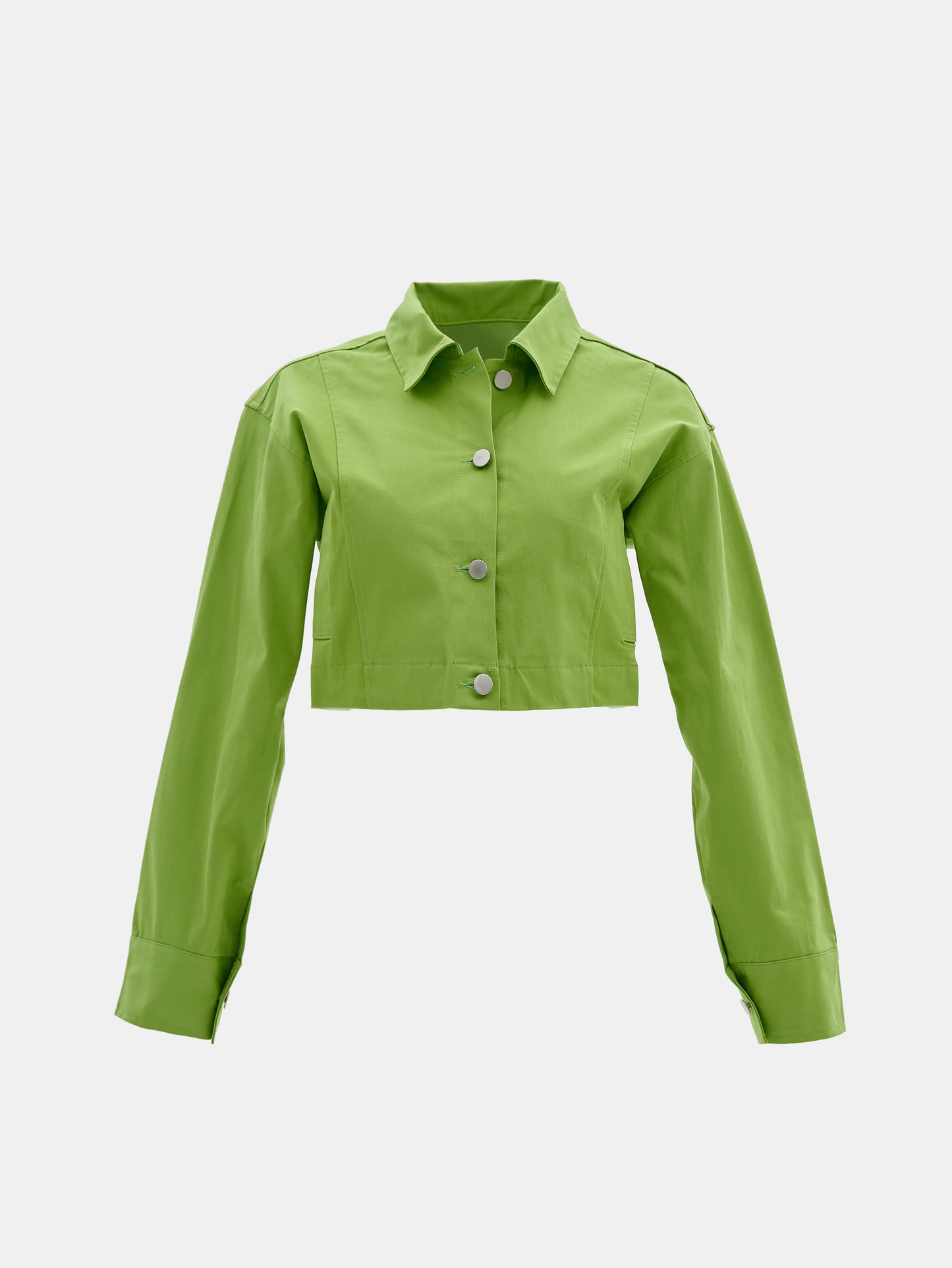 Cotton Cropped Jacket, Apple