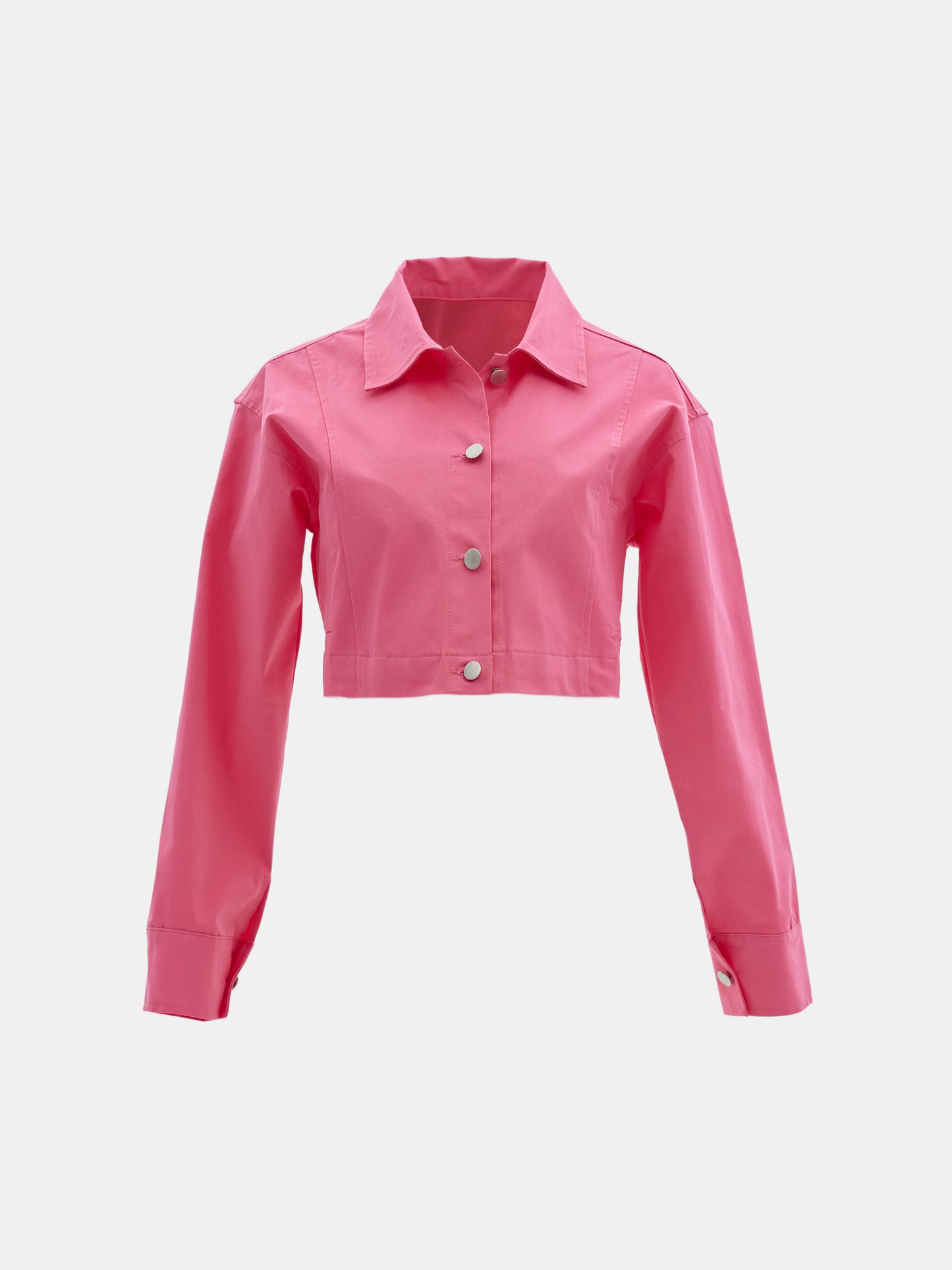 Cotton Cropped Jacket, Magenta