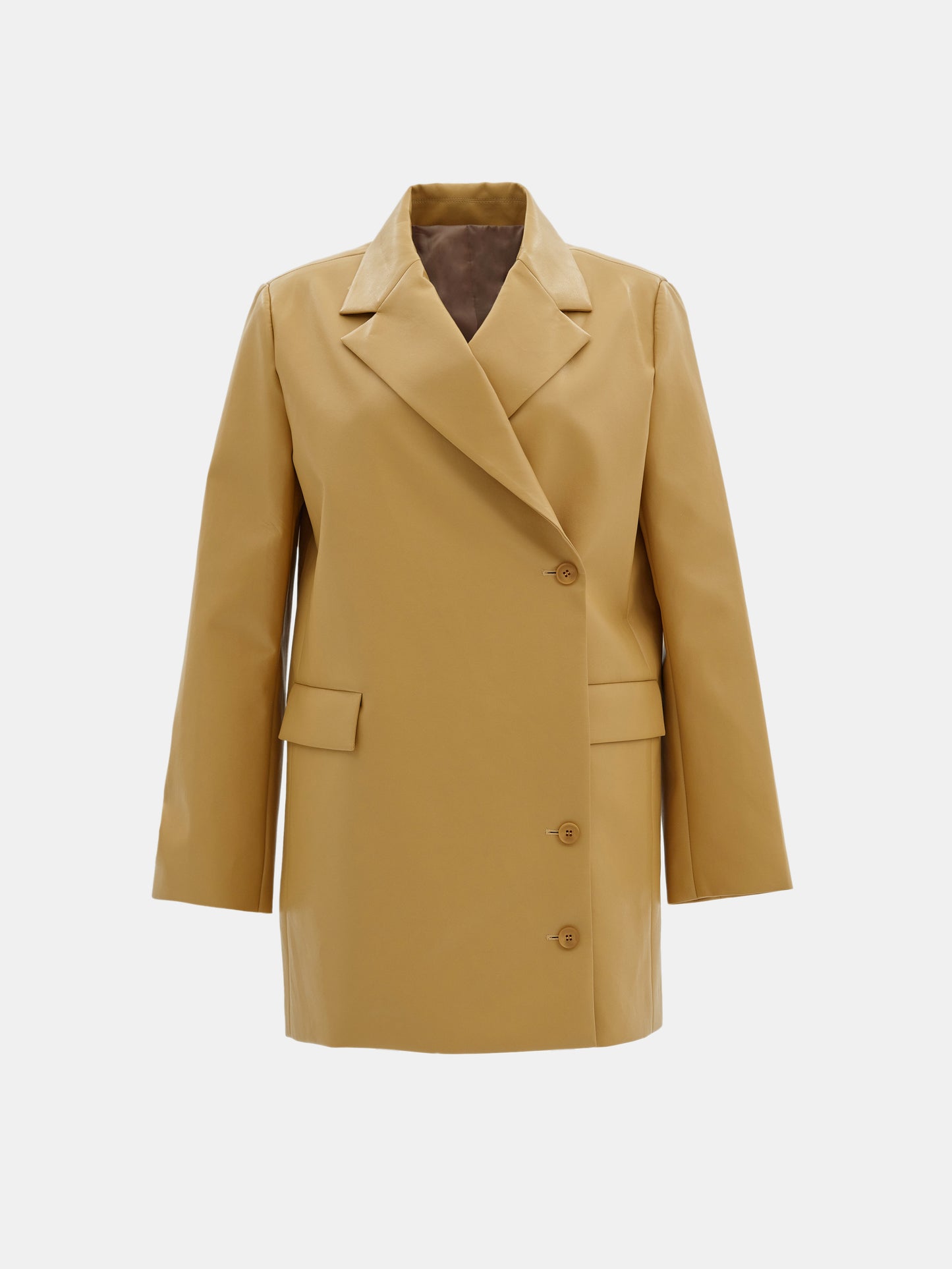 Leather Wrap Jacket, Caramel