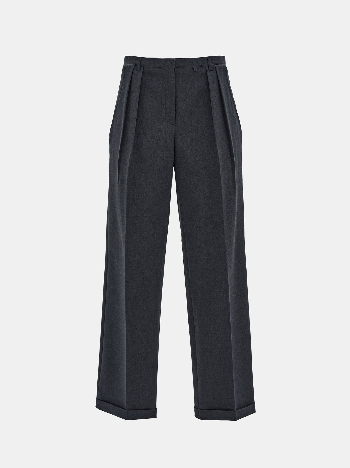 Low-Rise Tencel Trousers, Charcoal