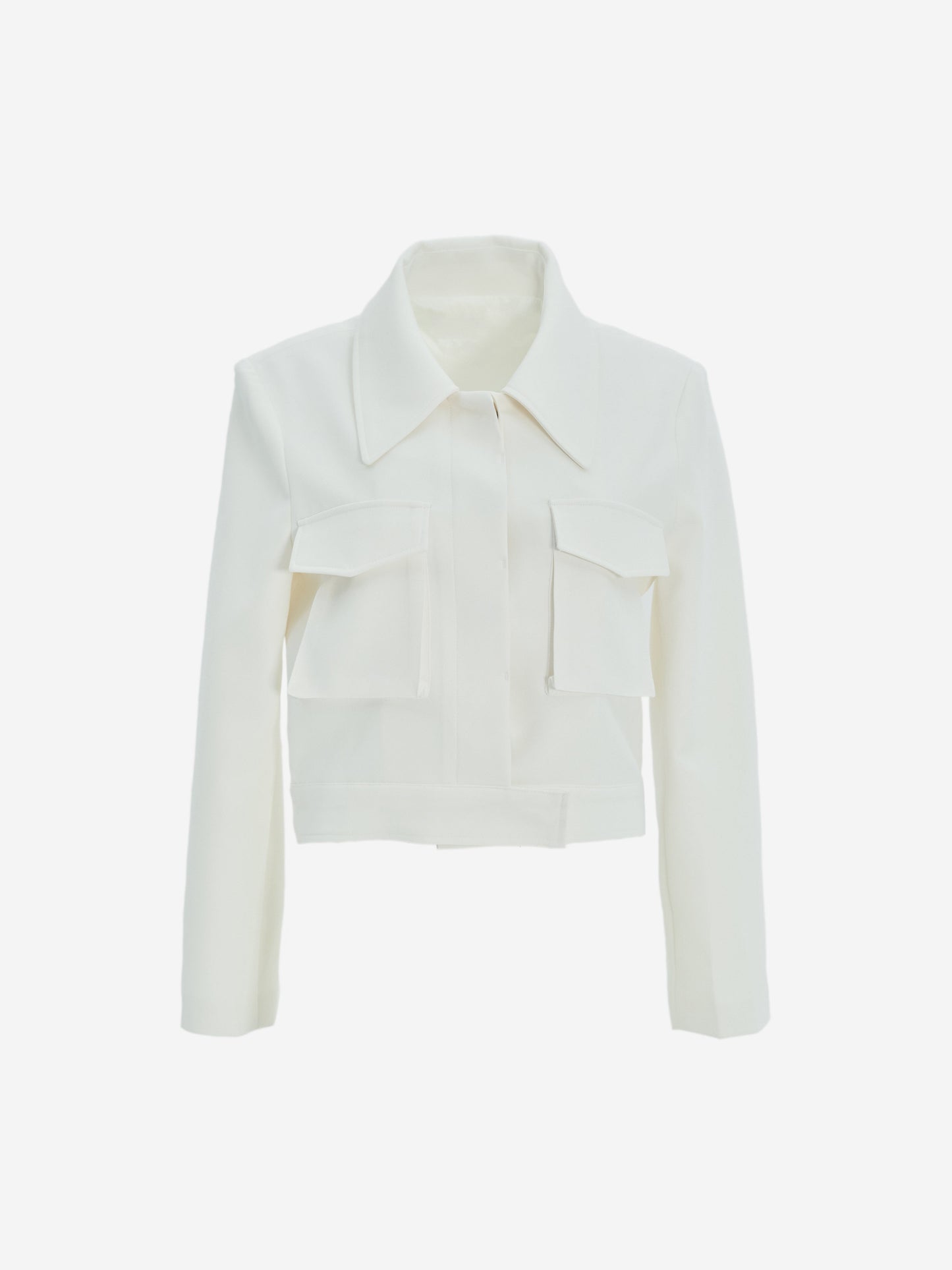 Boxy Pocket Jacket, White