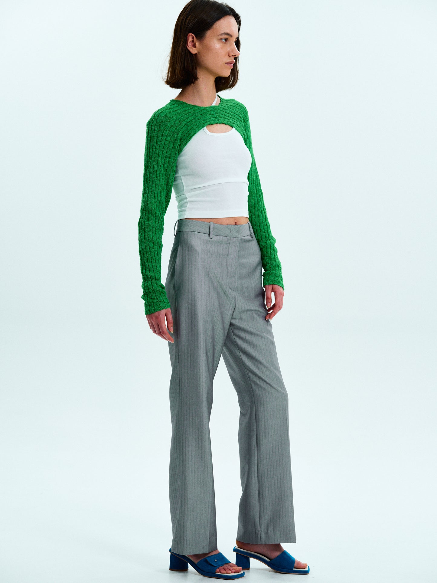 Cropped Knit Bolero, Shamrock