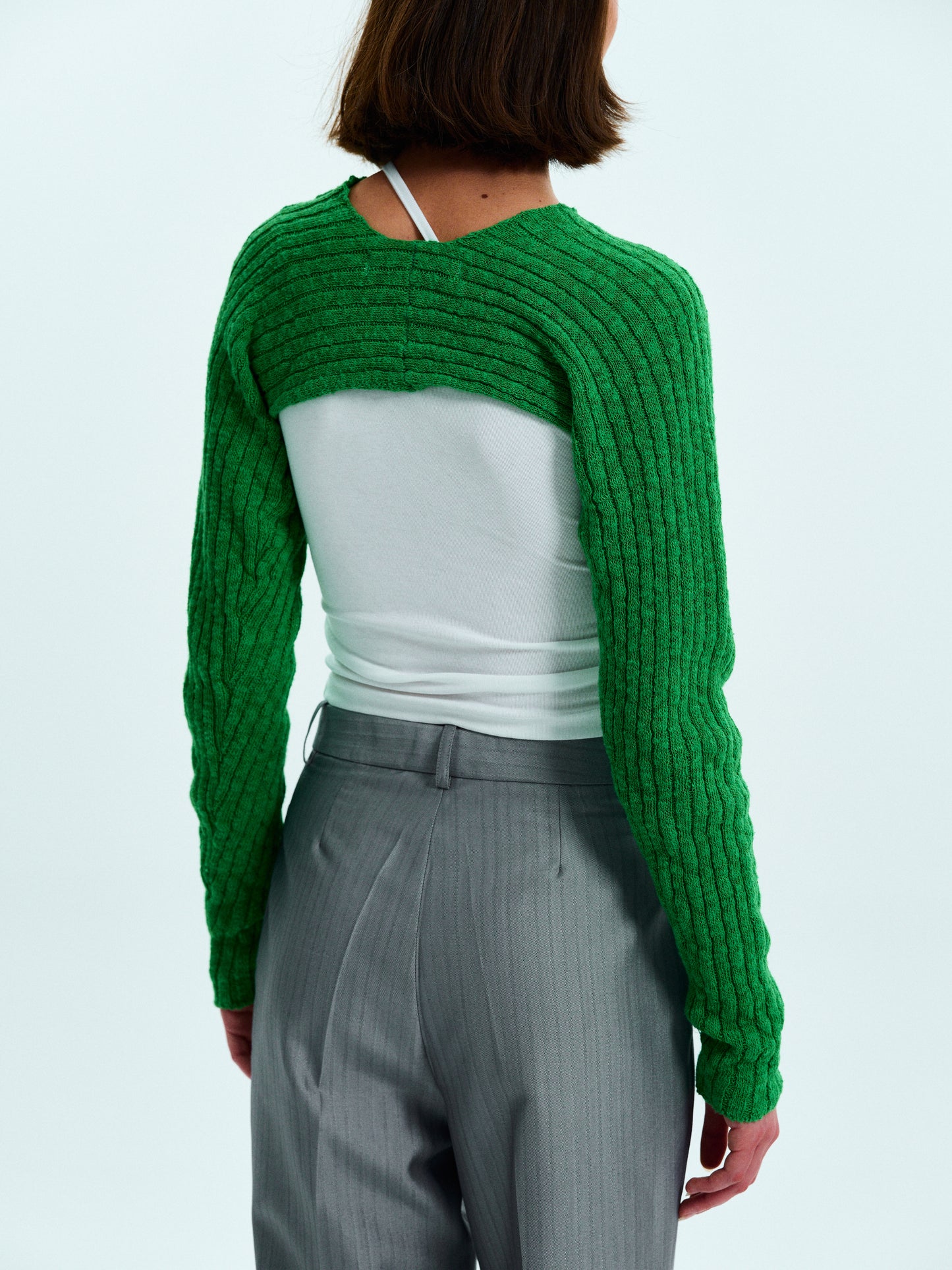Cropped Knit Bolero, Shamrock
