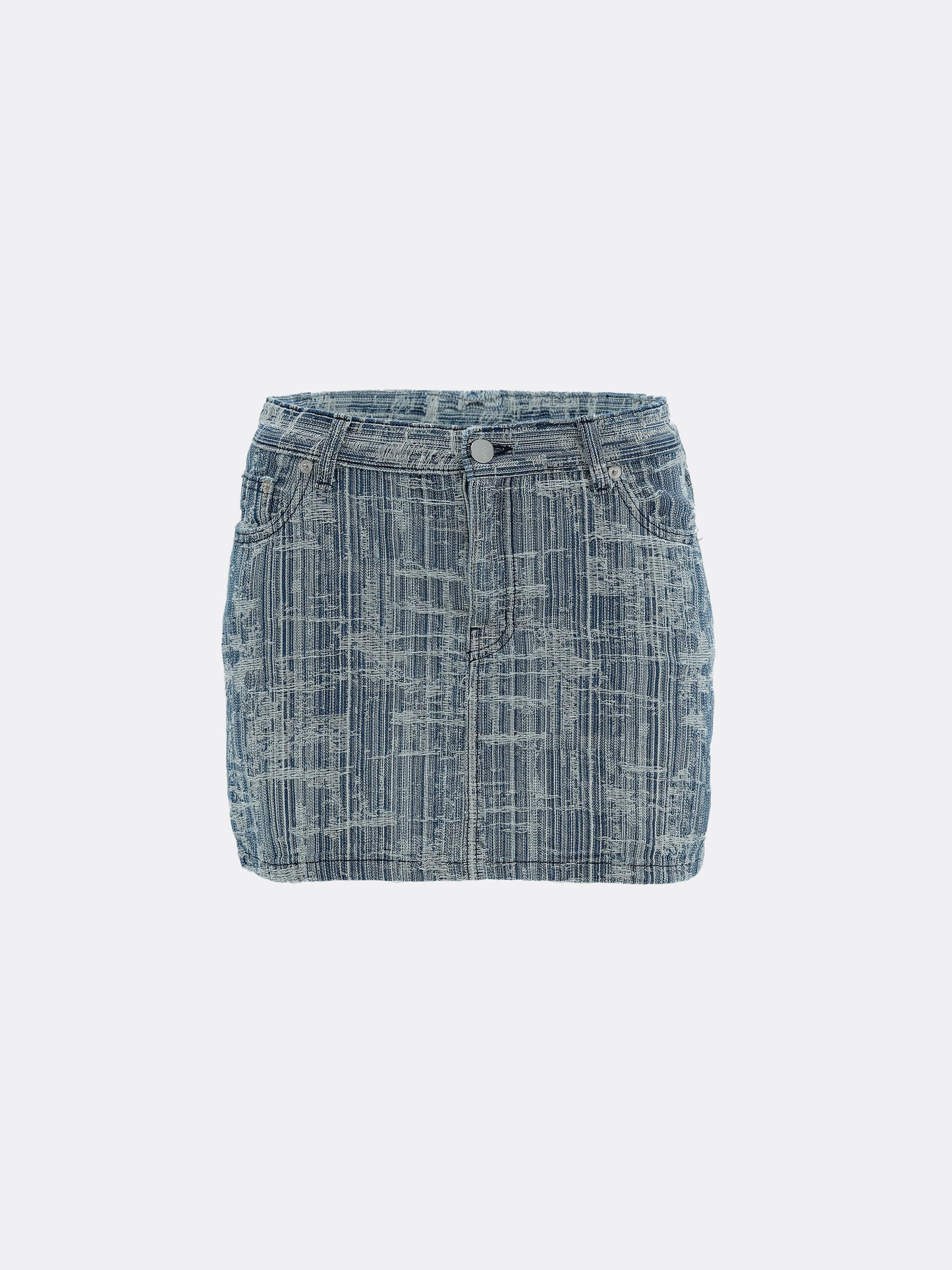 Torn Denim Skirt, Medium Blue