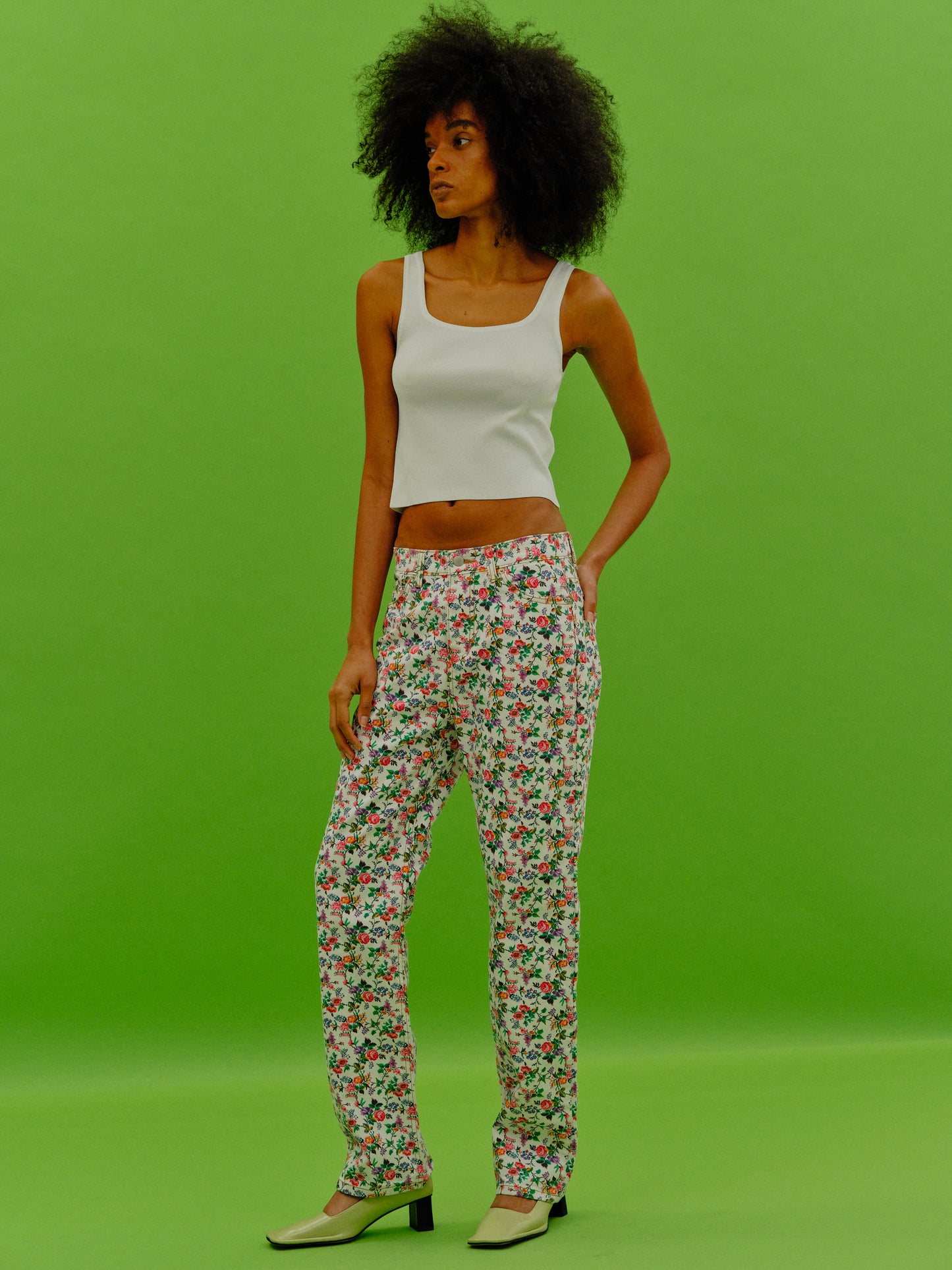 Floral Print Jeans, Rose Garden