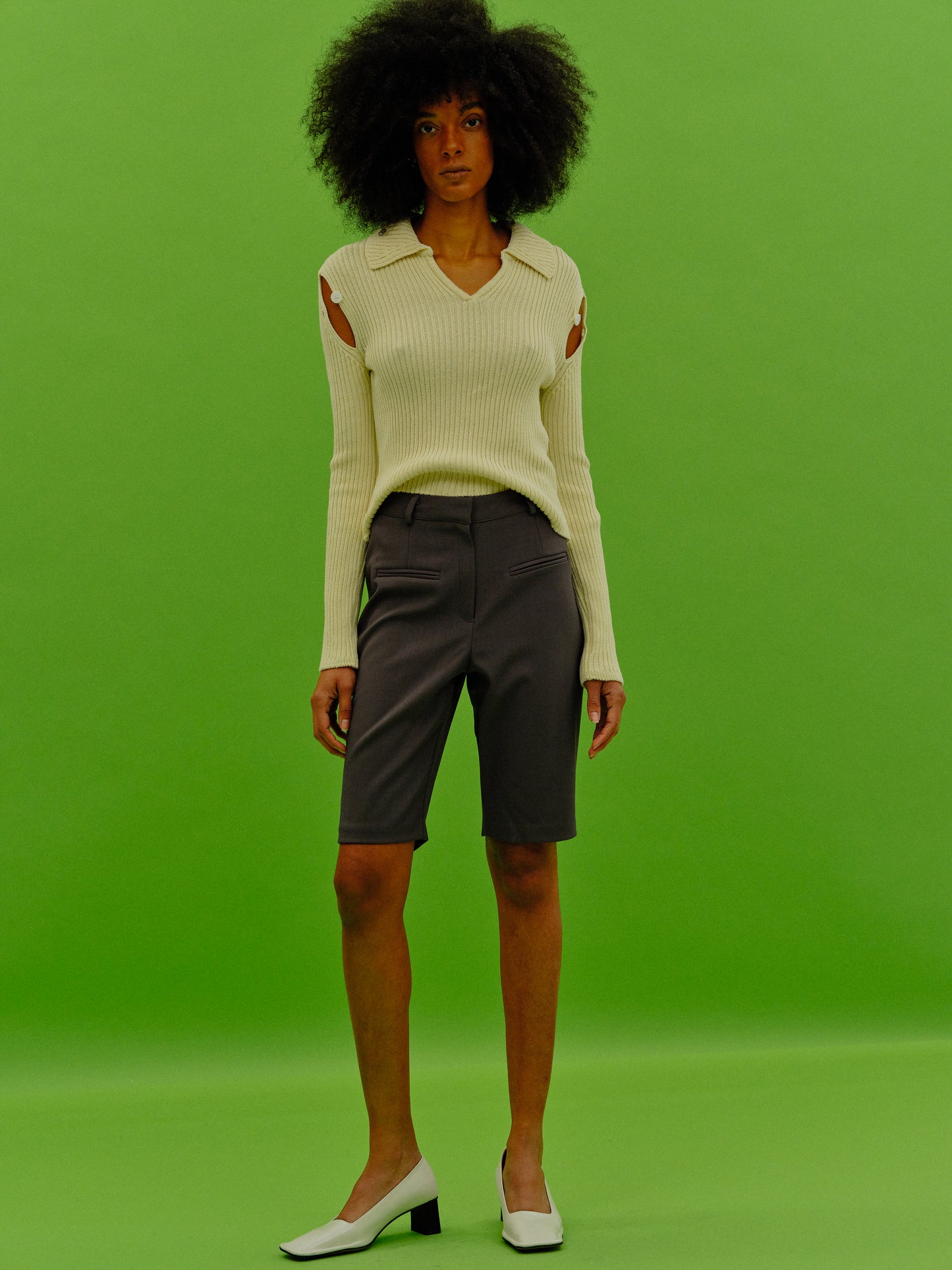 Slim Suiting Shorts, Asphalt
