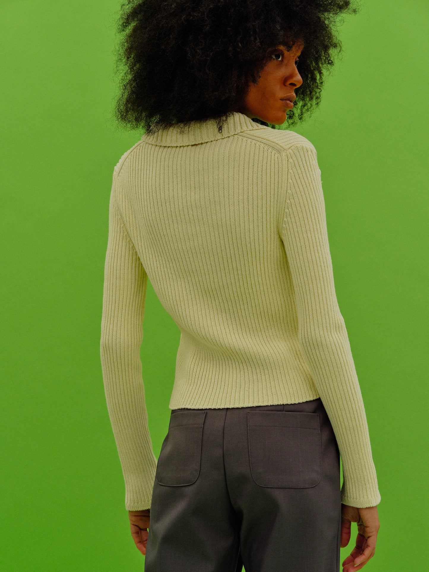 Slash Knitted Polo, Butter Yellow