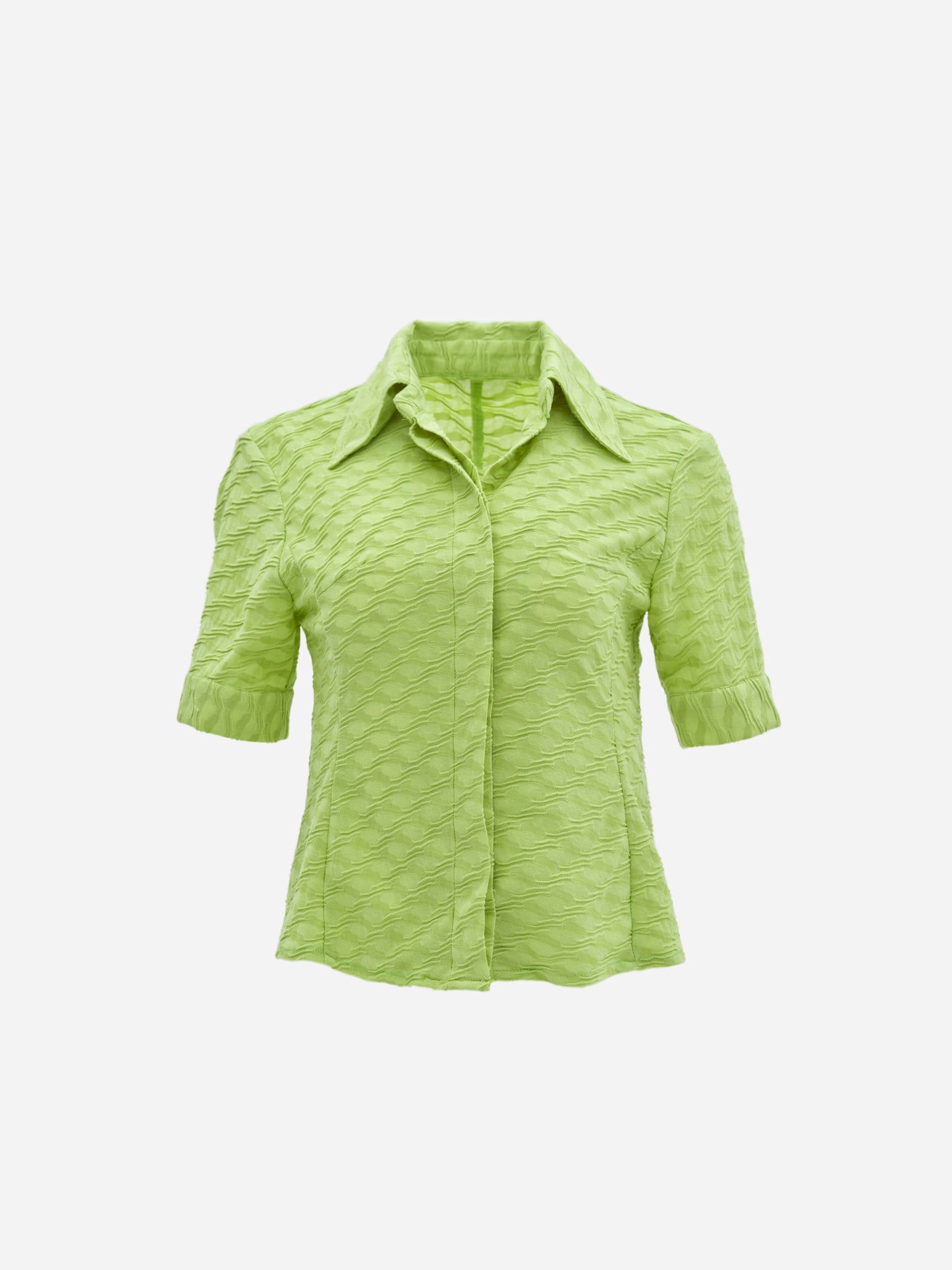 Textured Woven Shirt, Acid Green