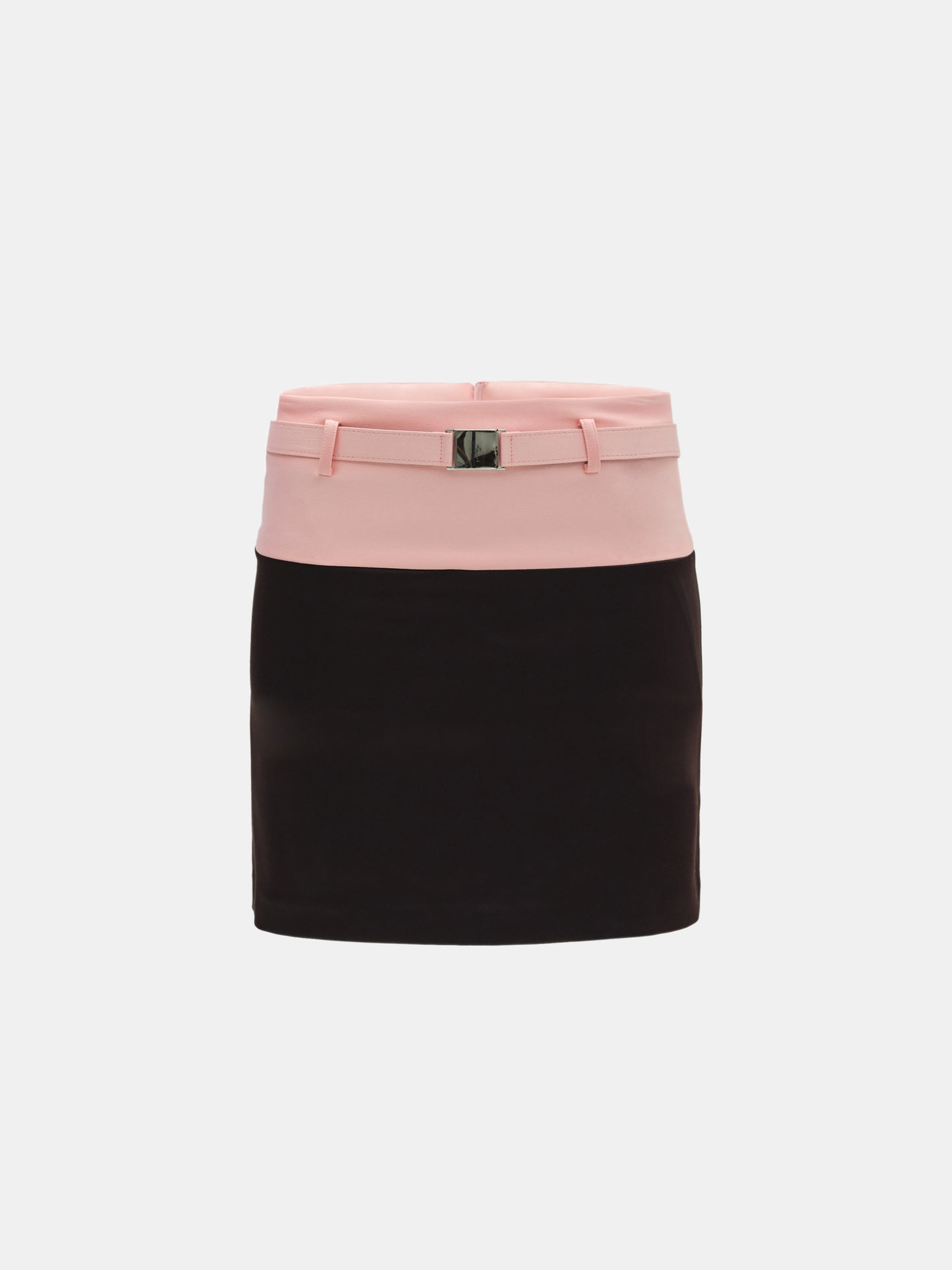 Colorblock Belted Skirt, Pink