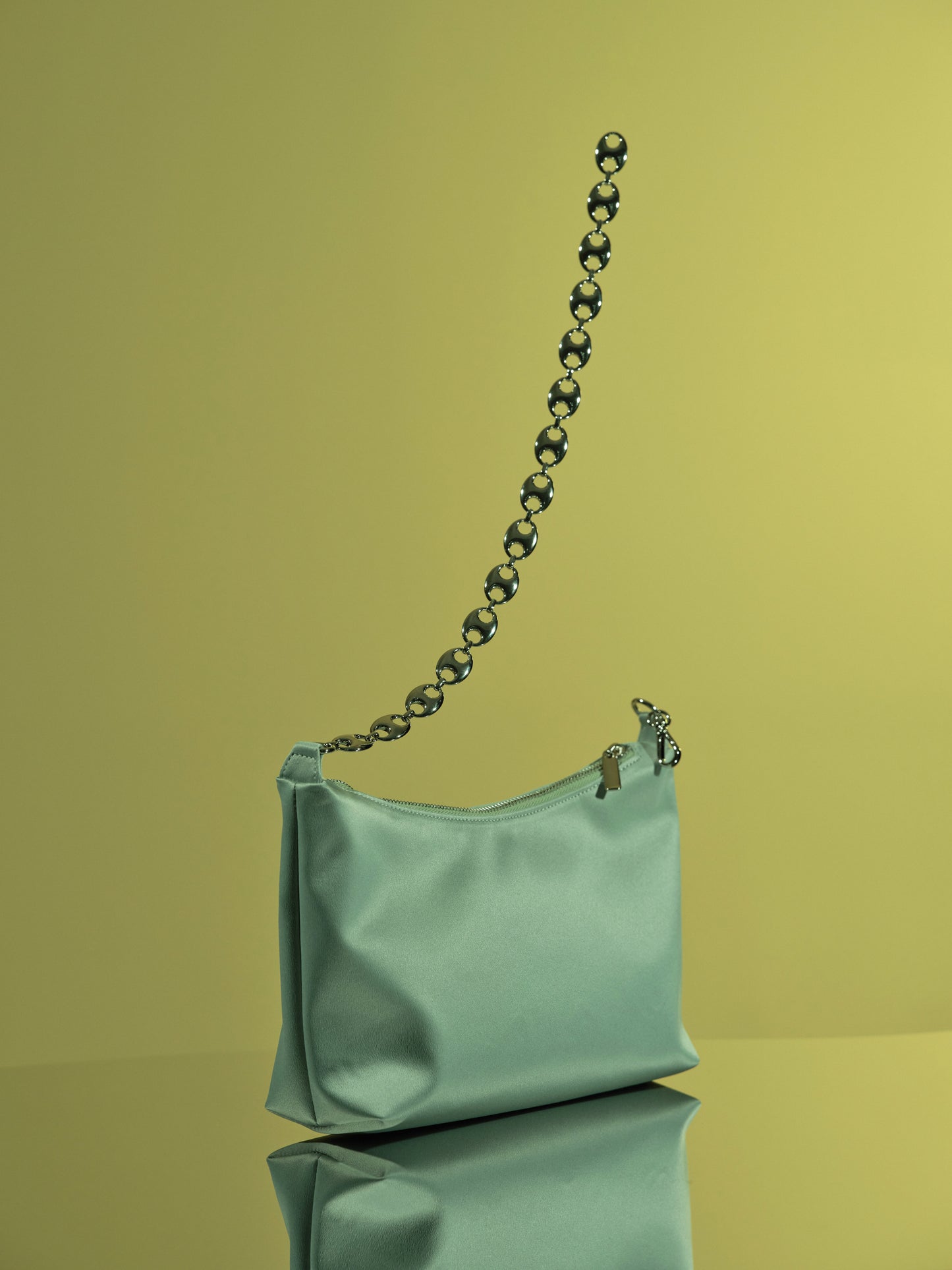 Chain Nylon Bag, Pistachio