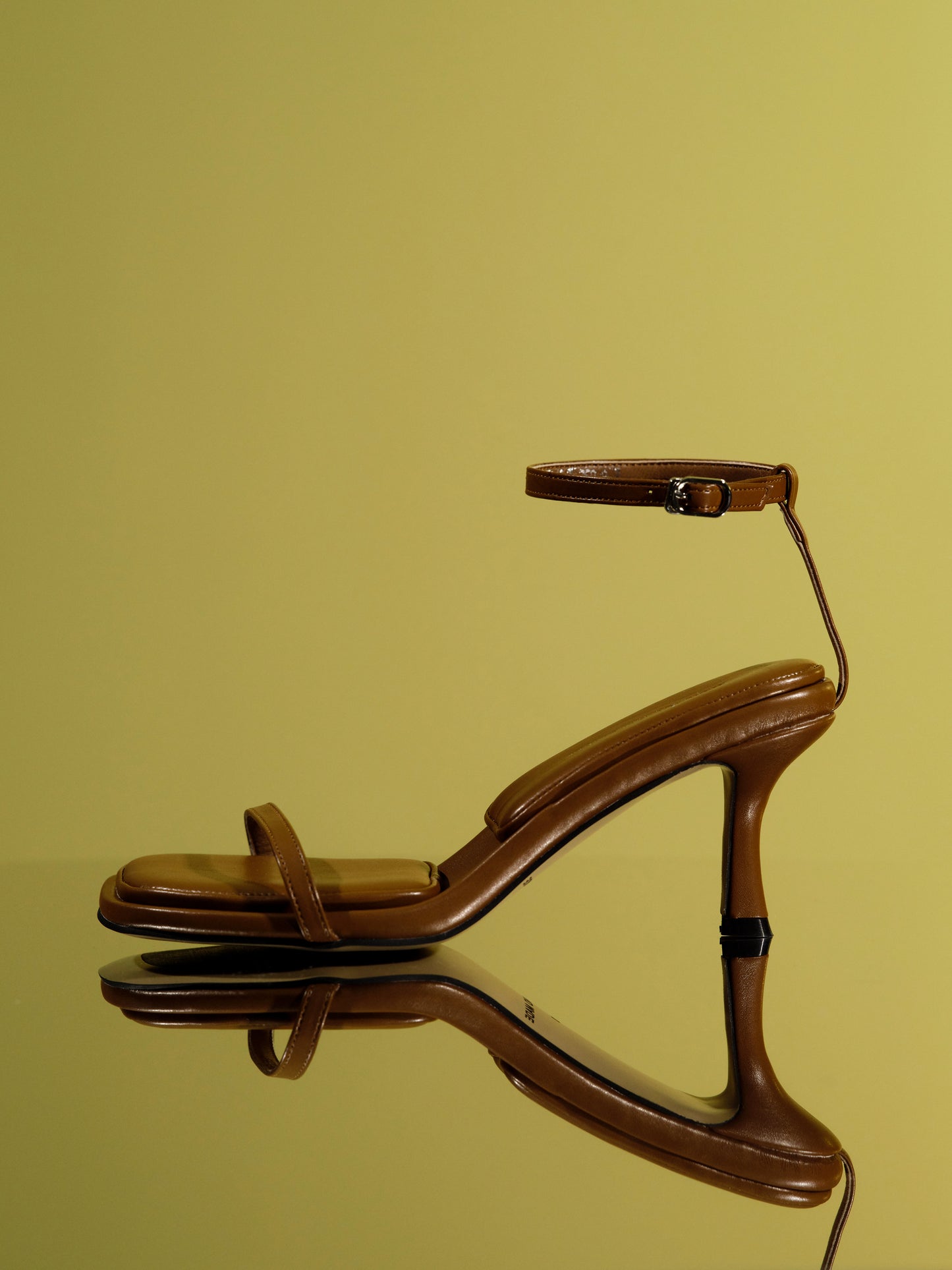 Ankle Strap Heeled Sandals, Brown