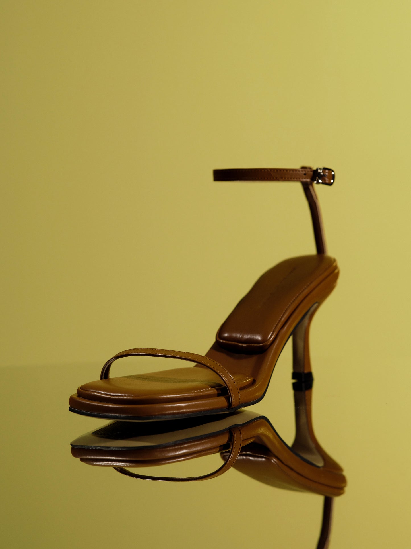 Ankle Strap Heeled Sandals, Brown