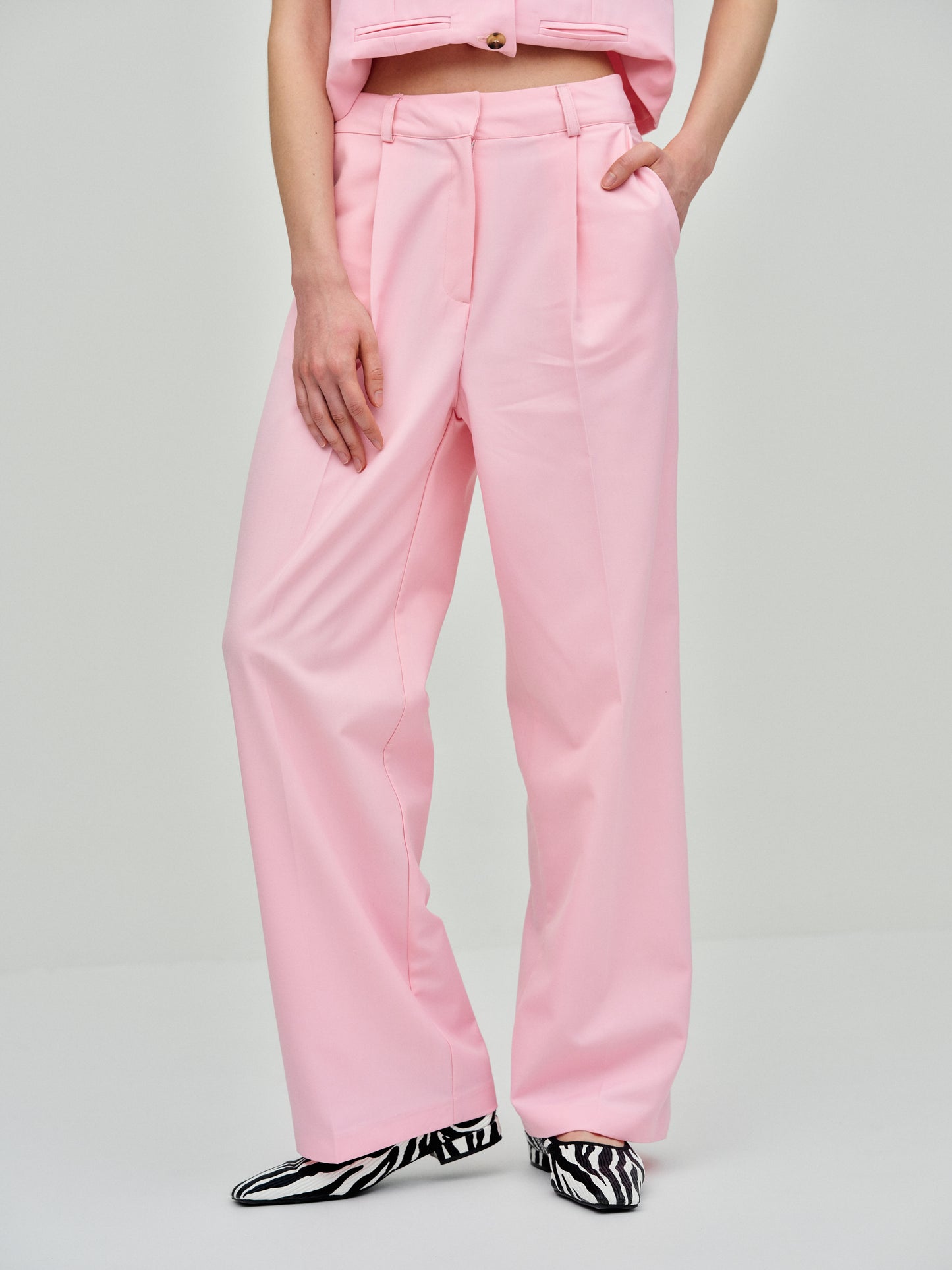 Wide Suit Trousers, Pink