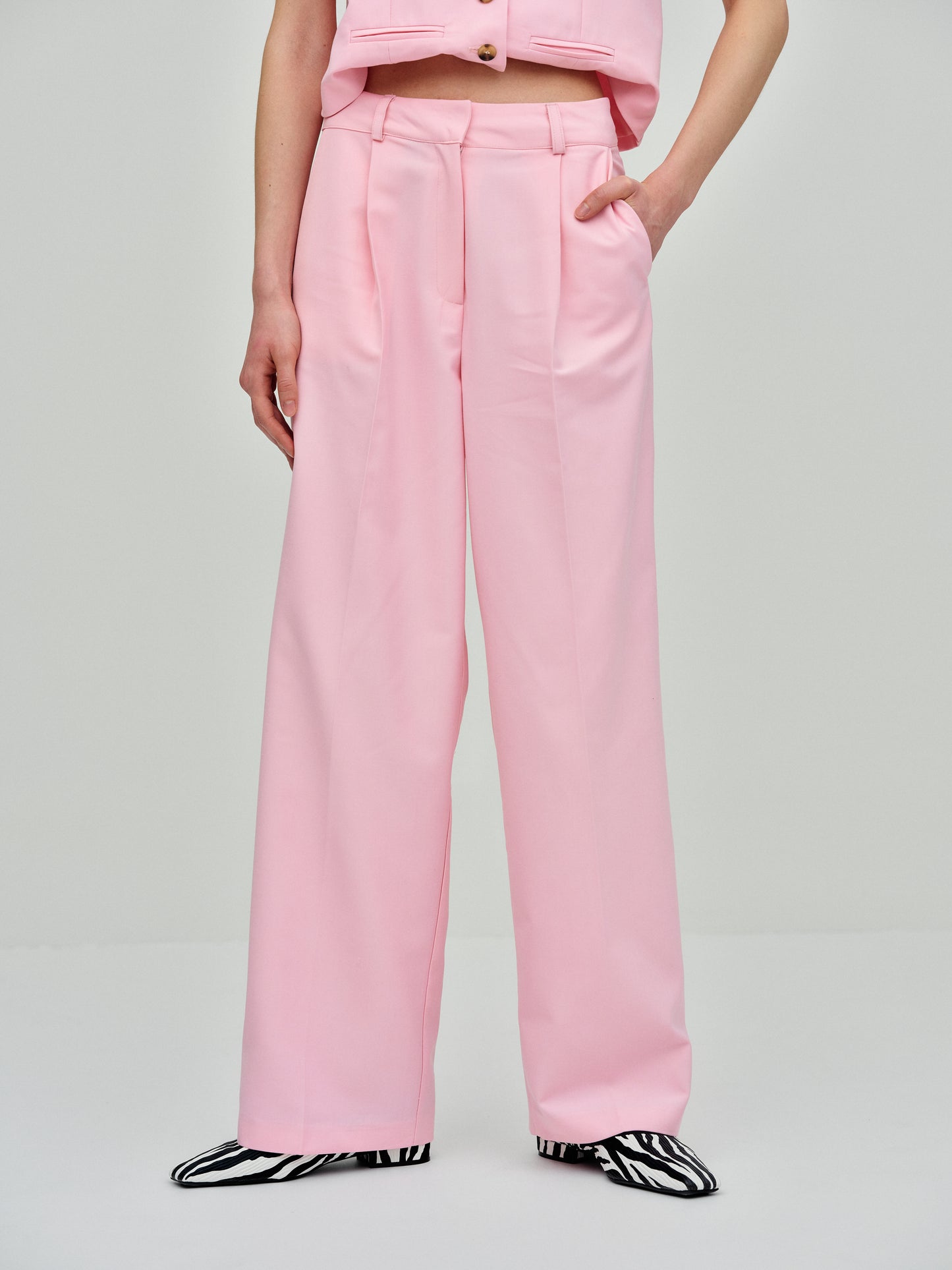 Wide Suit Trousers, Pink