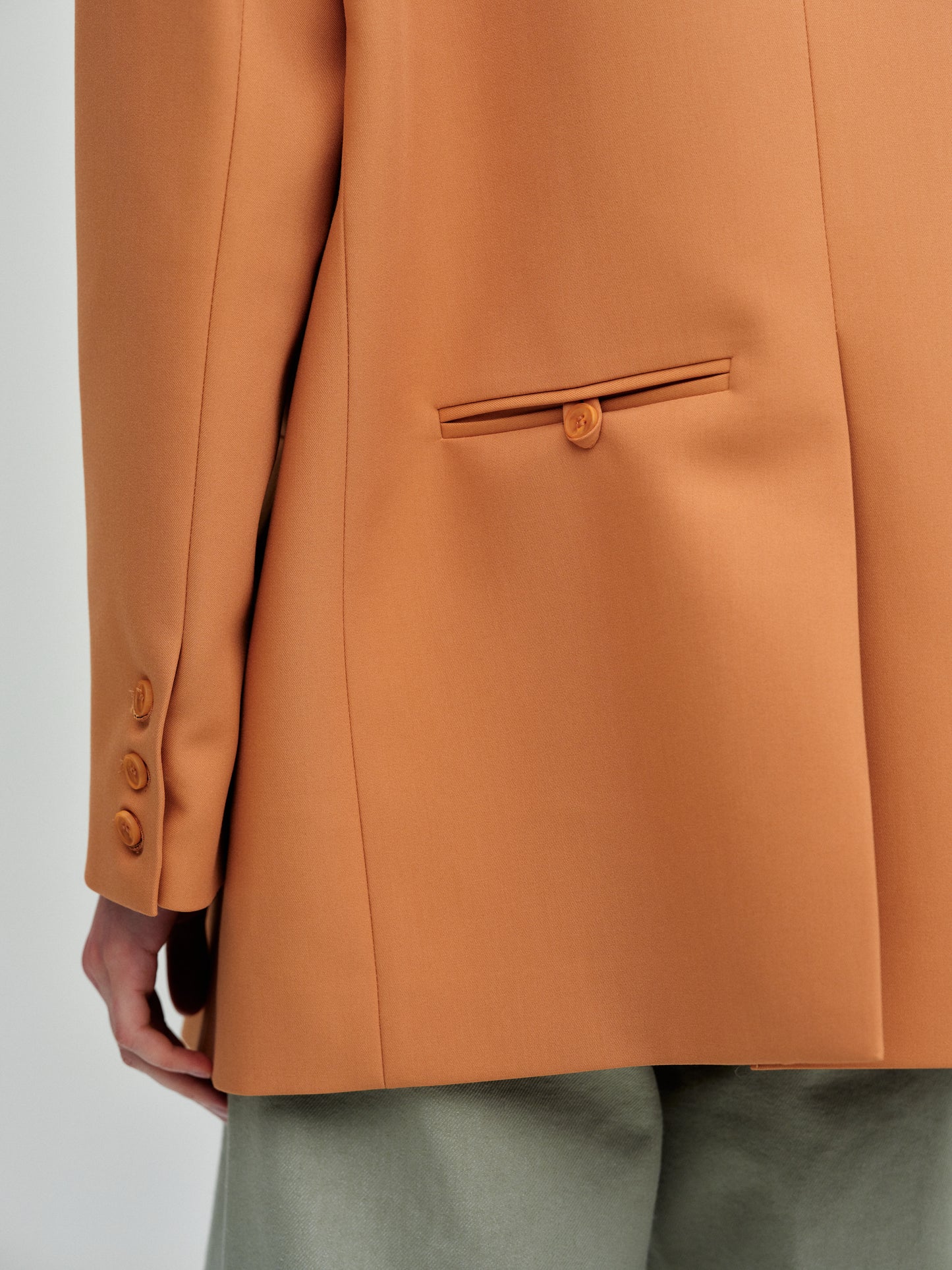 Boxy Cross-Over Blazer, Squash