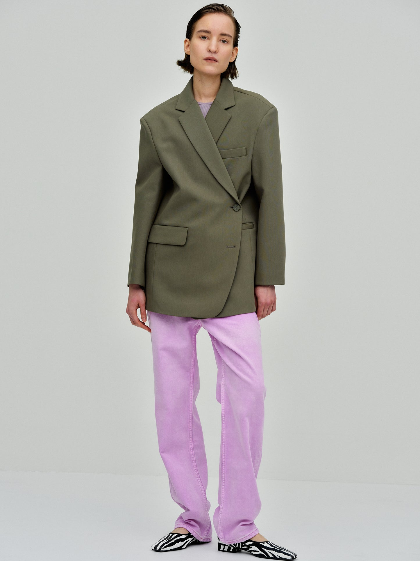 Boxy Cross-Over Blazer, Kalamata