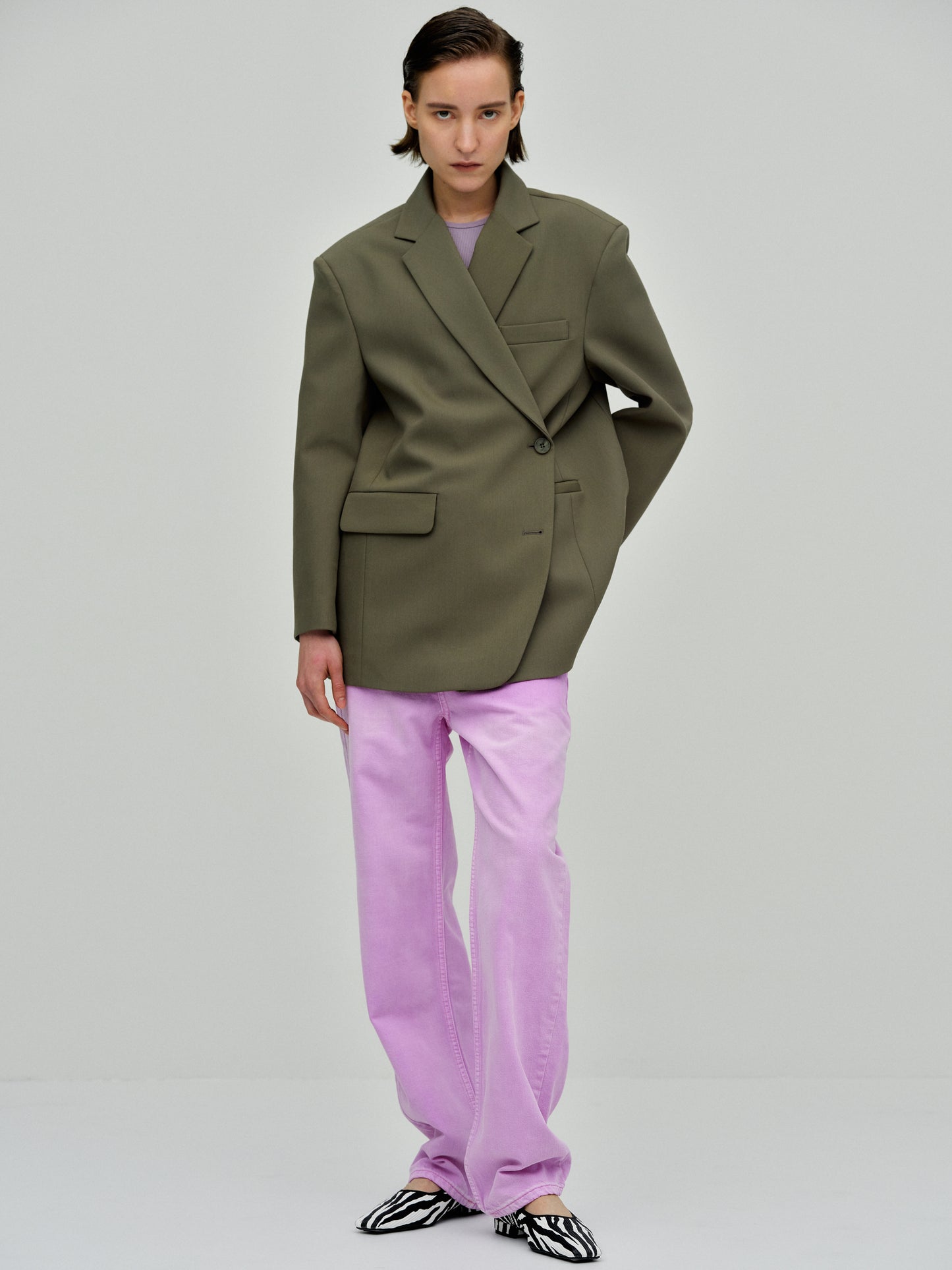 Boxy Cross-Over Blazer, Kalamata