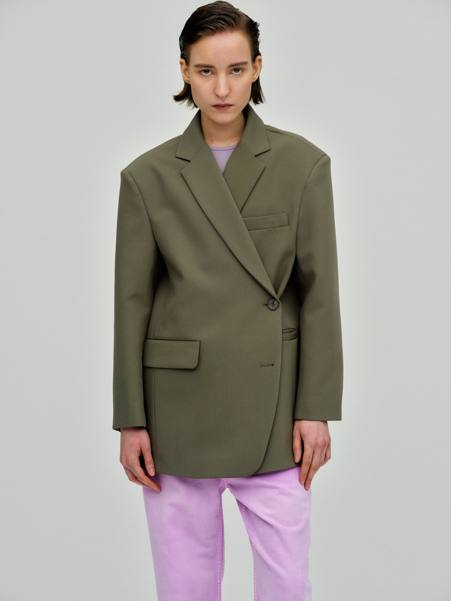 Boxy Cross-Over Blazer, Kalamata