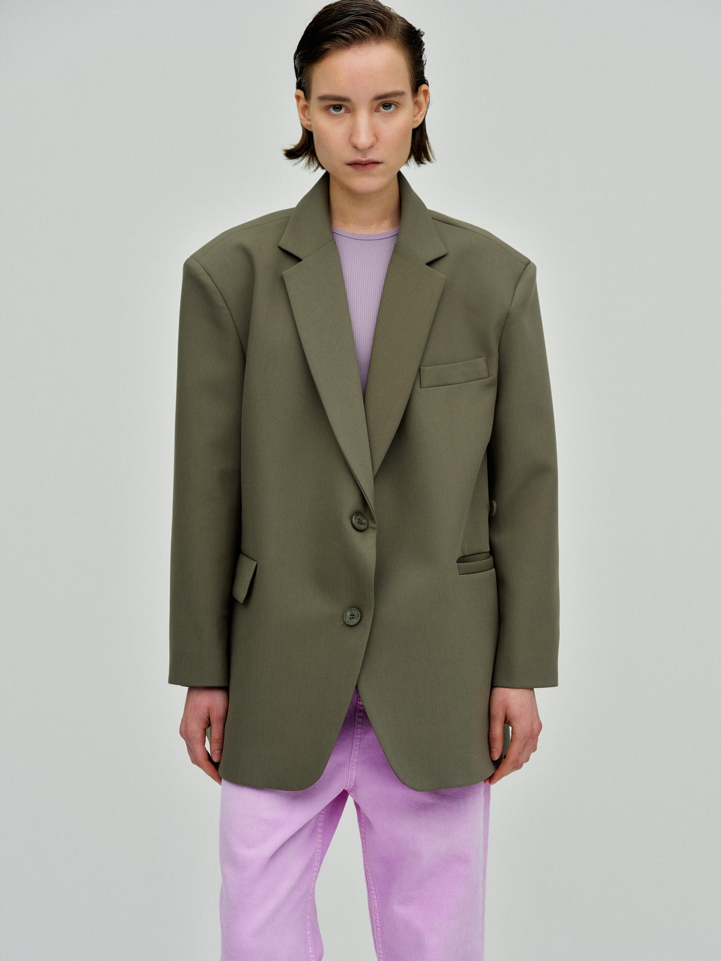 Boxy Cross-Over Blazer, Kalamata