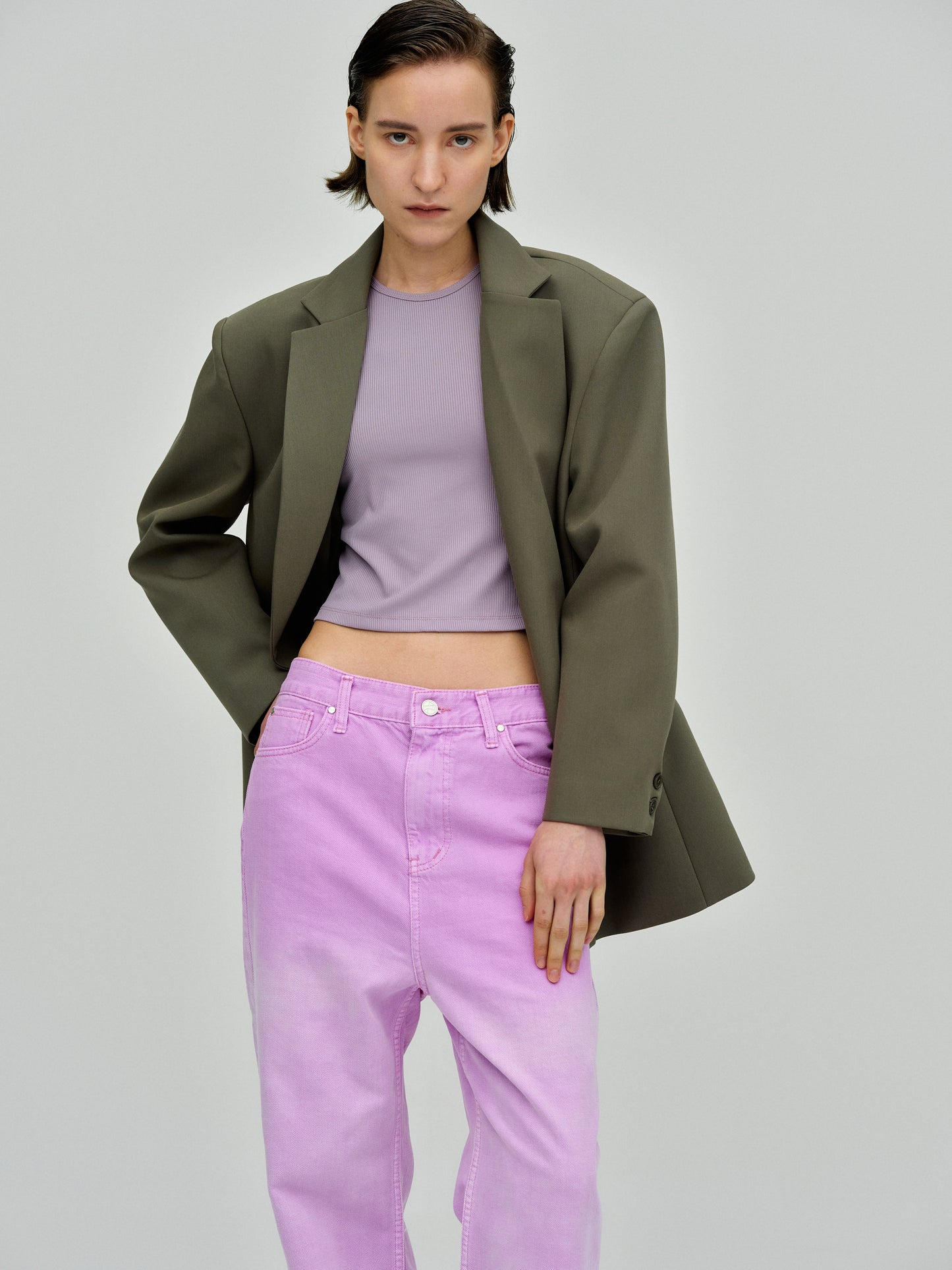 Boxy Cross-Over Blazer, Kalamata