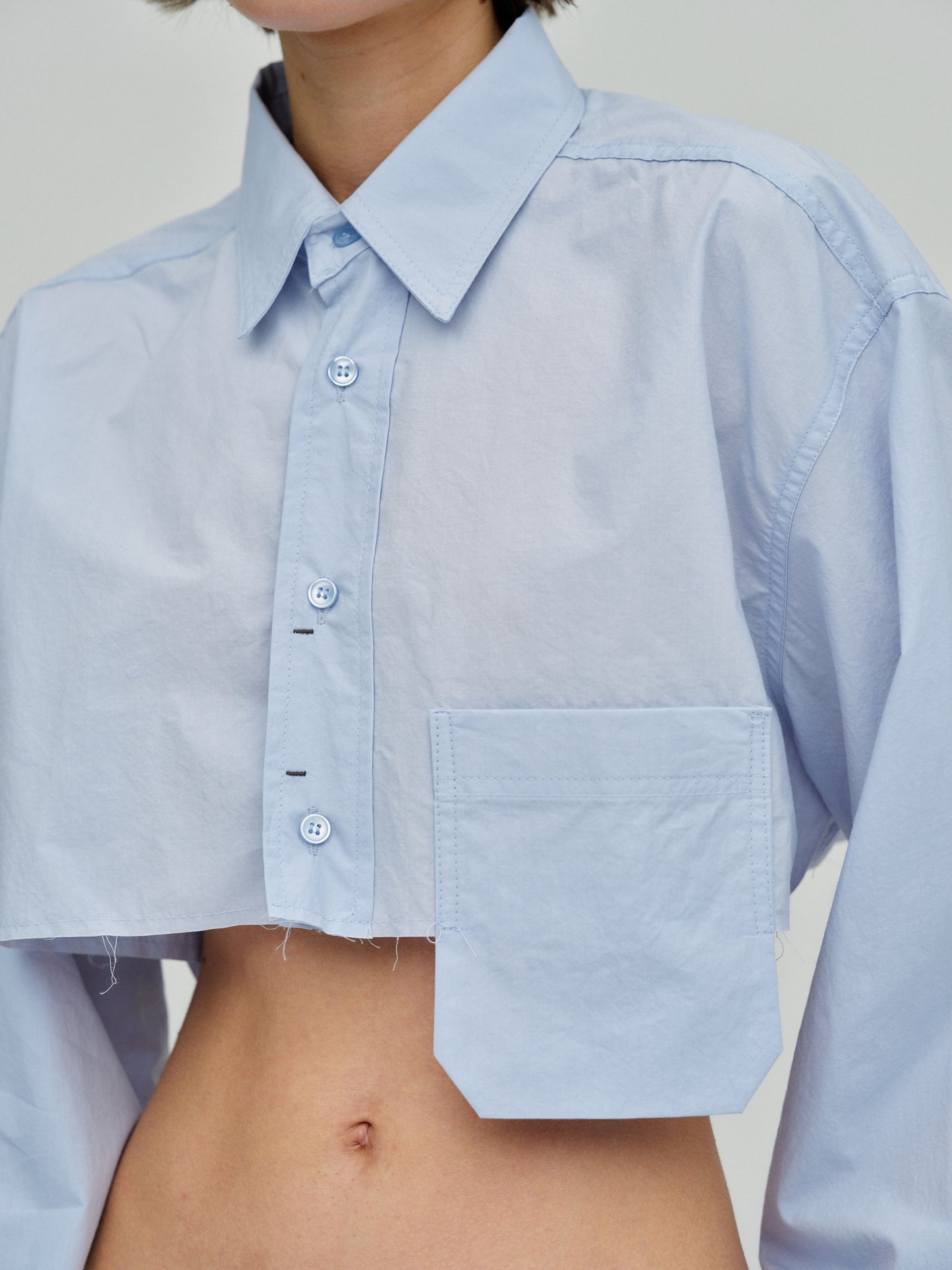 Boxy Cropped Shirt, Oxford