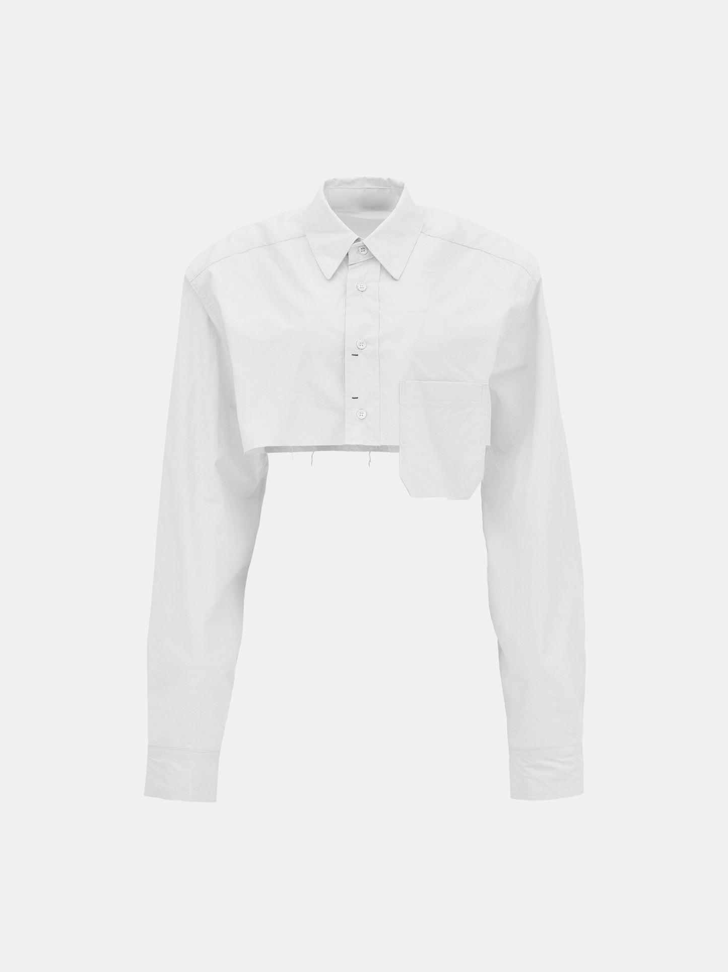 Boxy Cropped Shirt, White