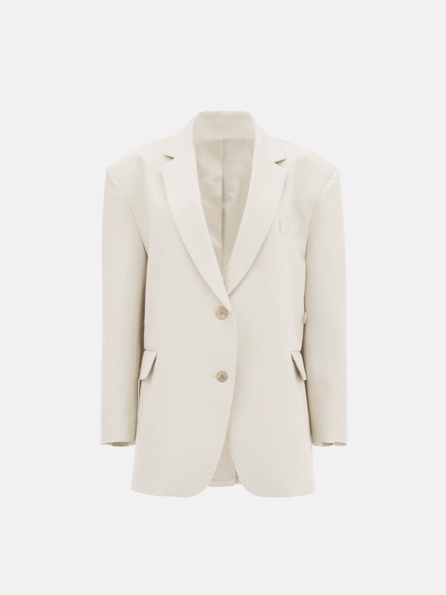 Boxy Cross-Over Blazer, Cream