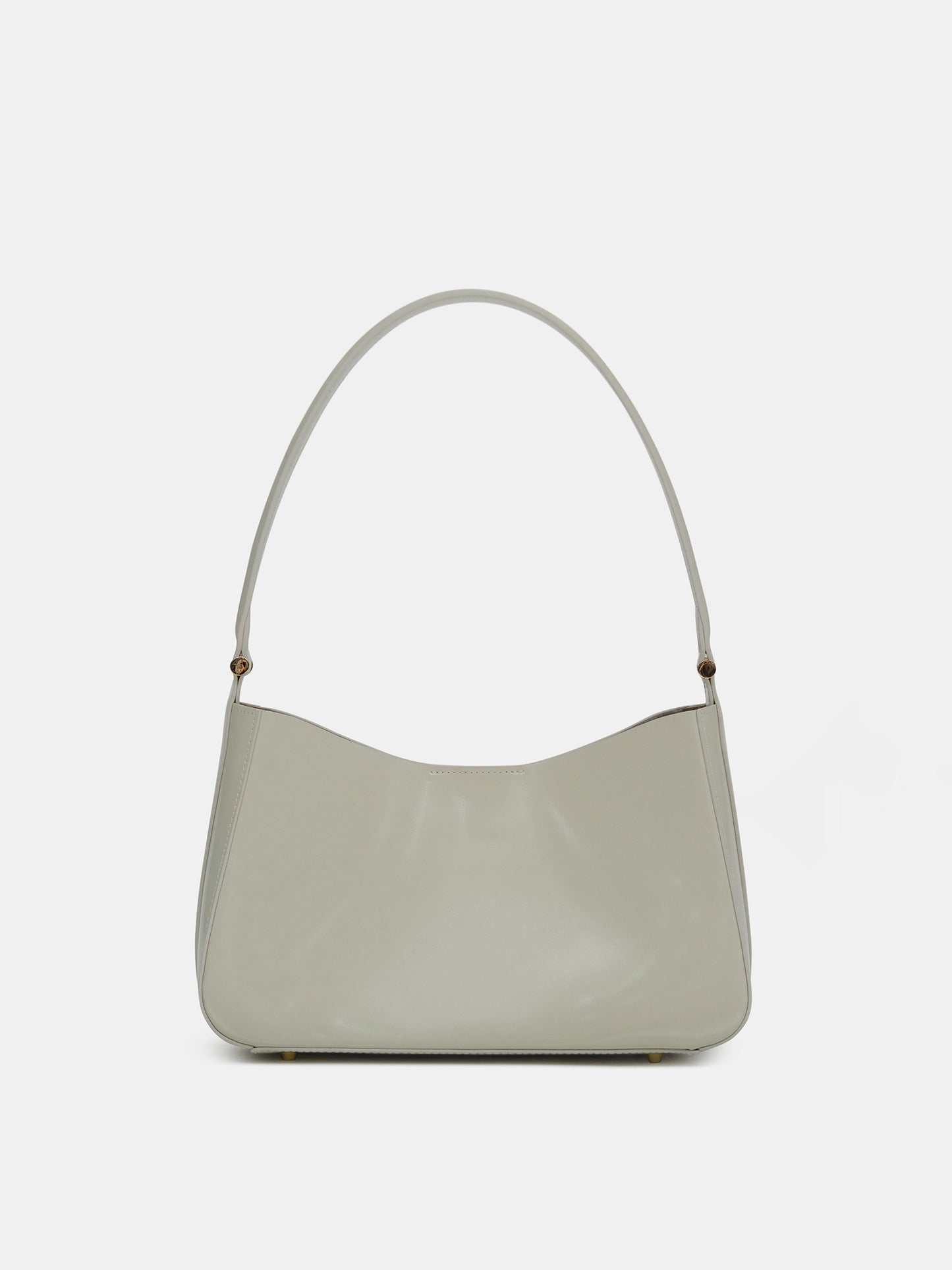 Leather Shoulder Bag, Oyster