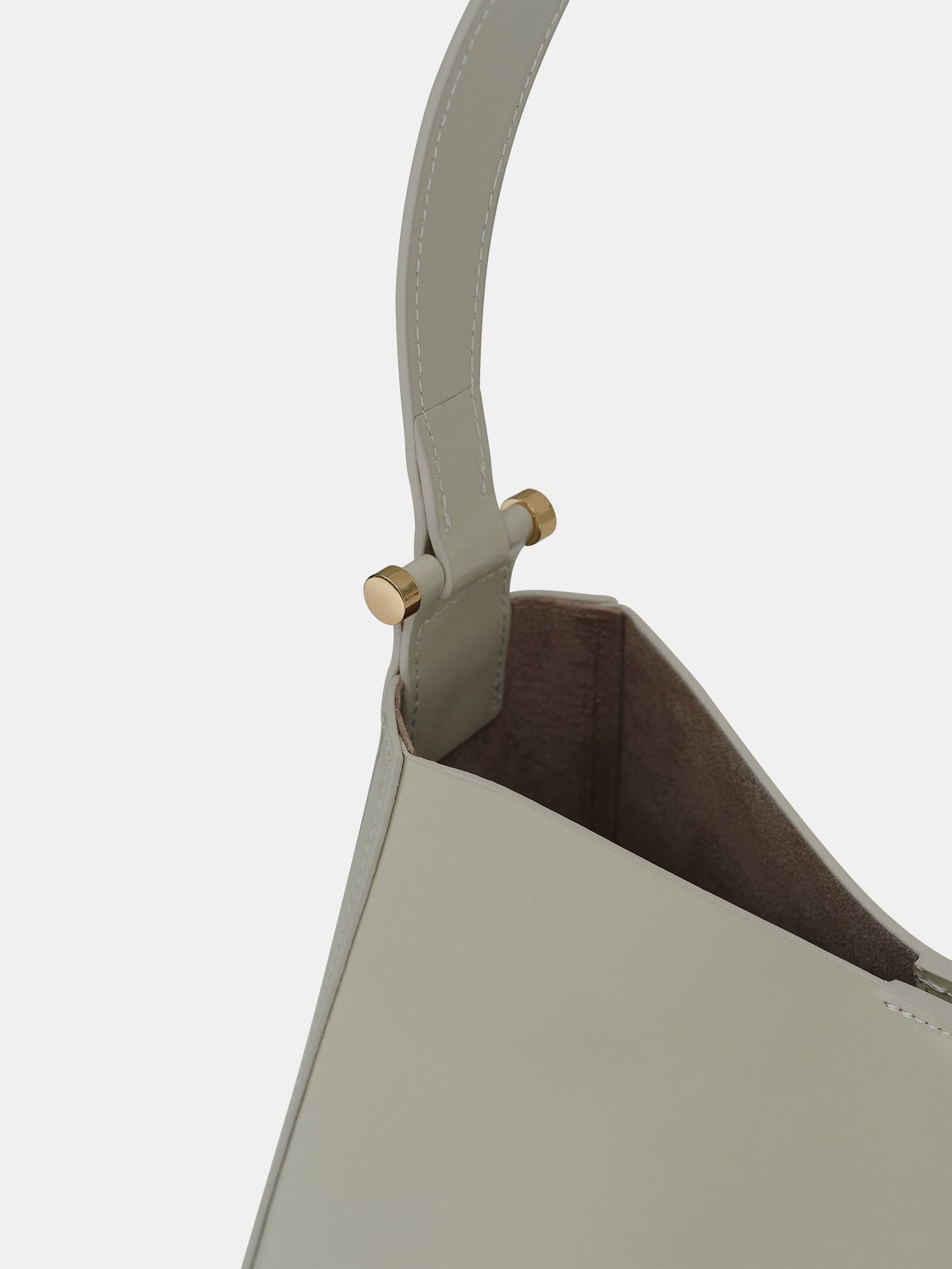Leather Shoulder Bag, Oyster
