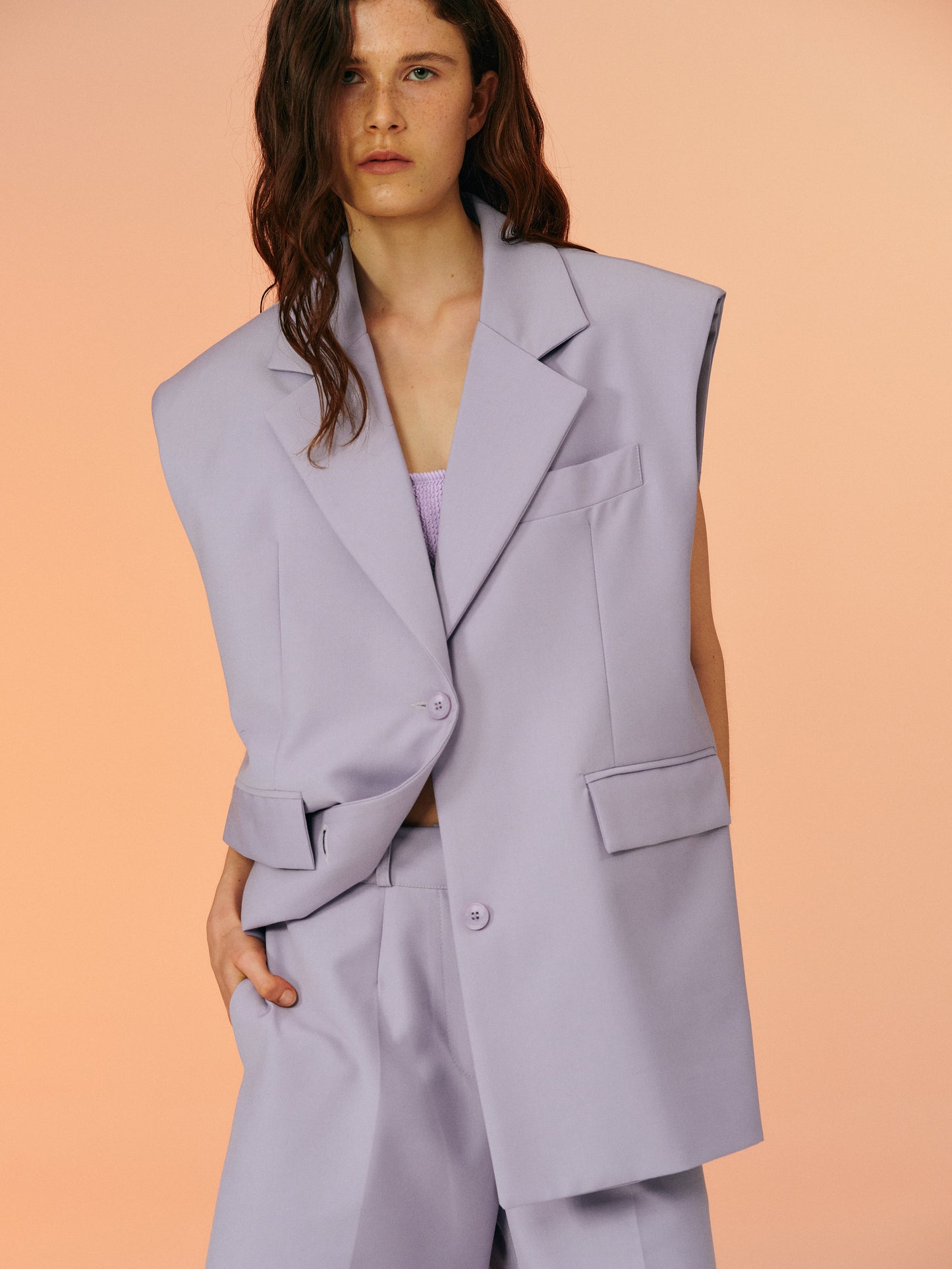 Boxy Tailored Vest, Very Peri