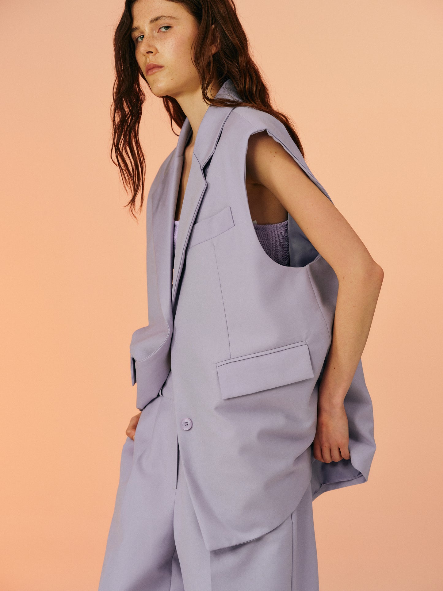 Boxy Tailored Vest, Very Peri