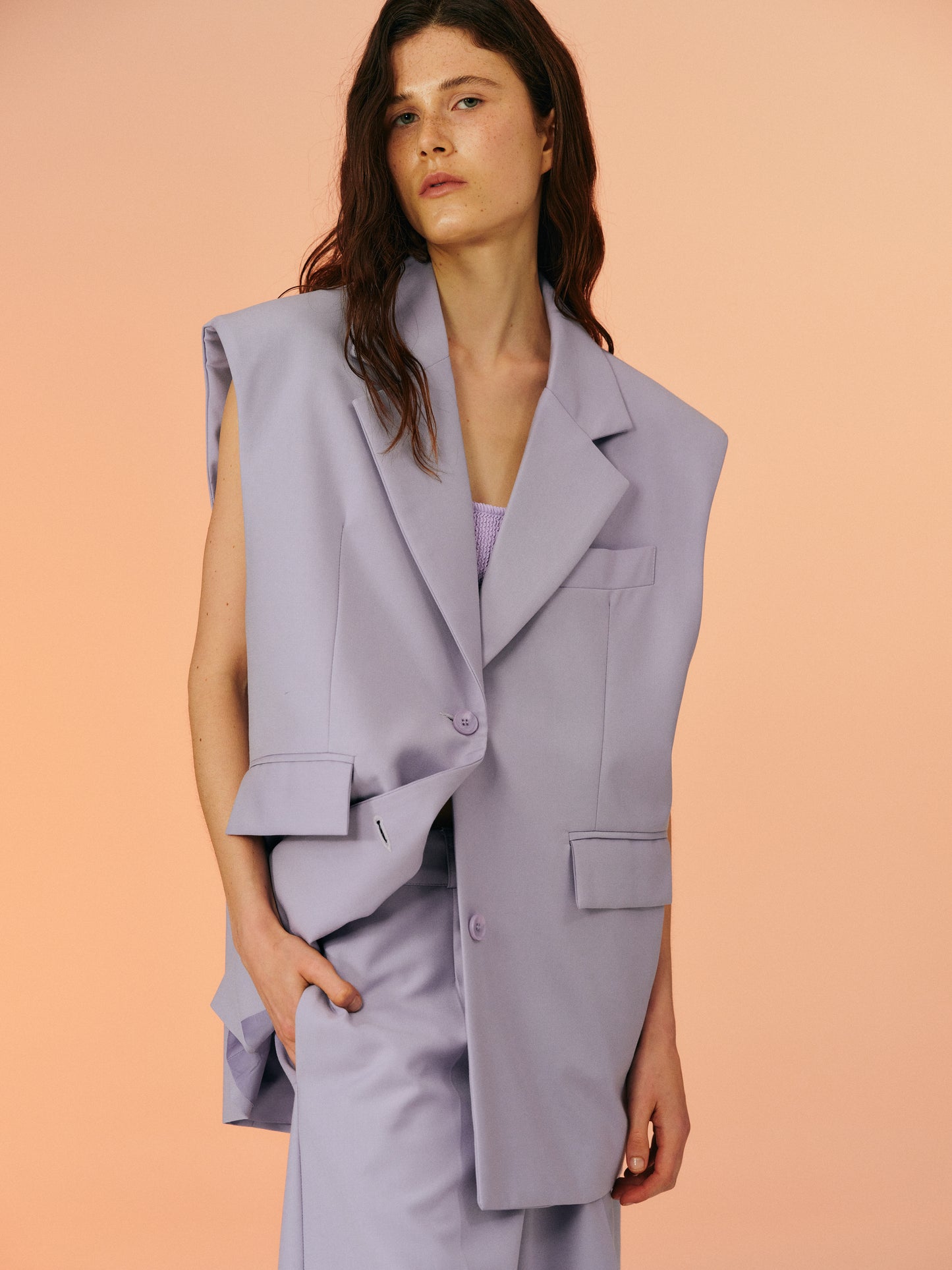 Boxy Tailored Vest, Very Peri