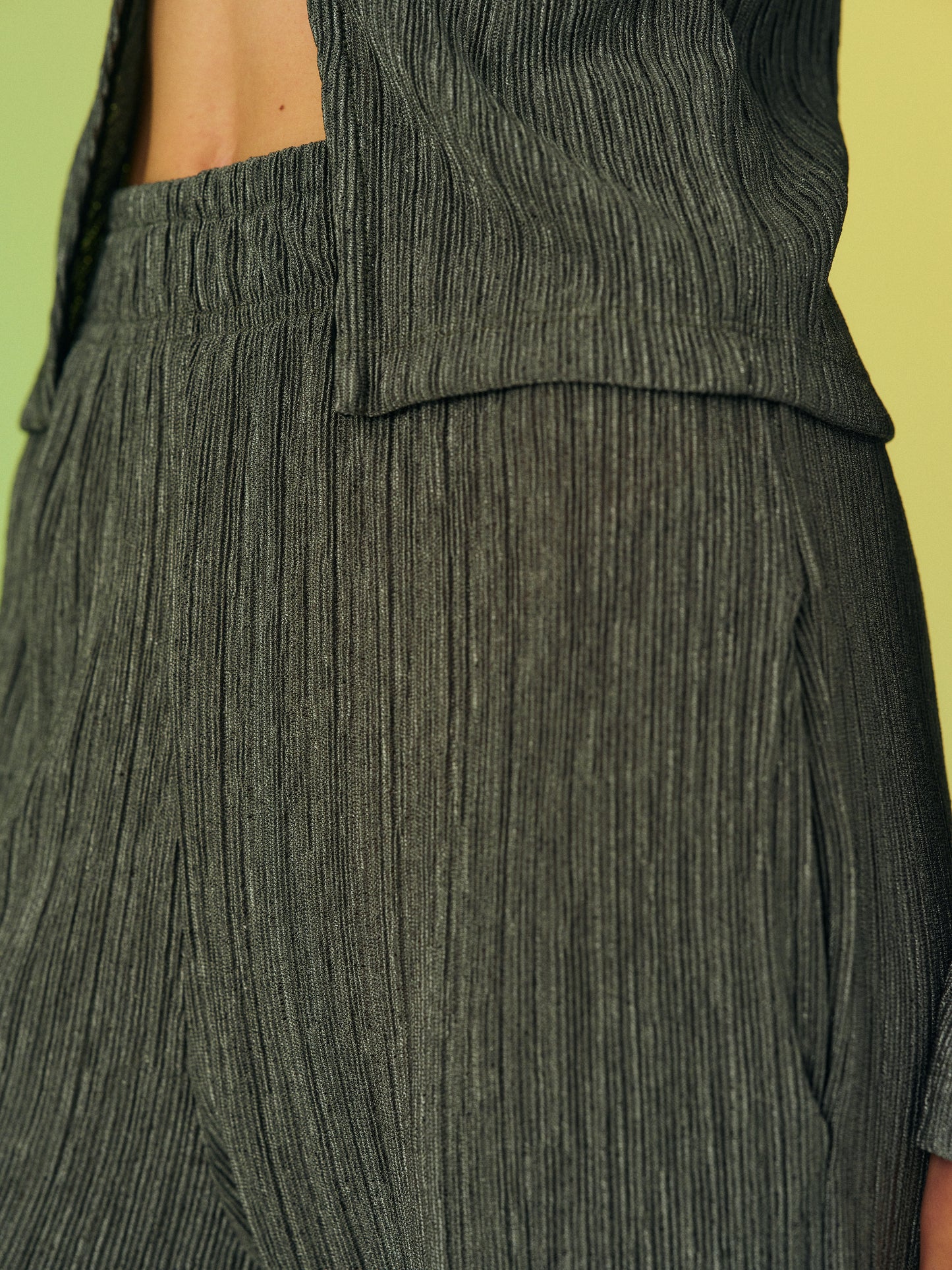 Plissé Pants, Pine