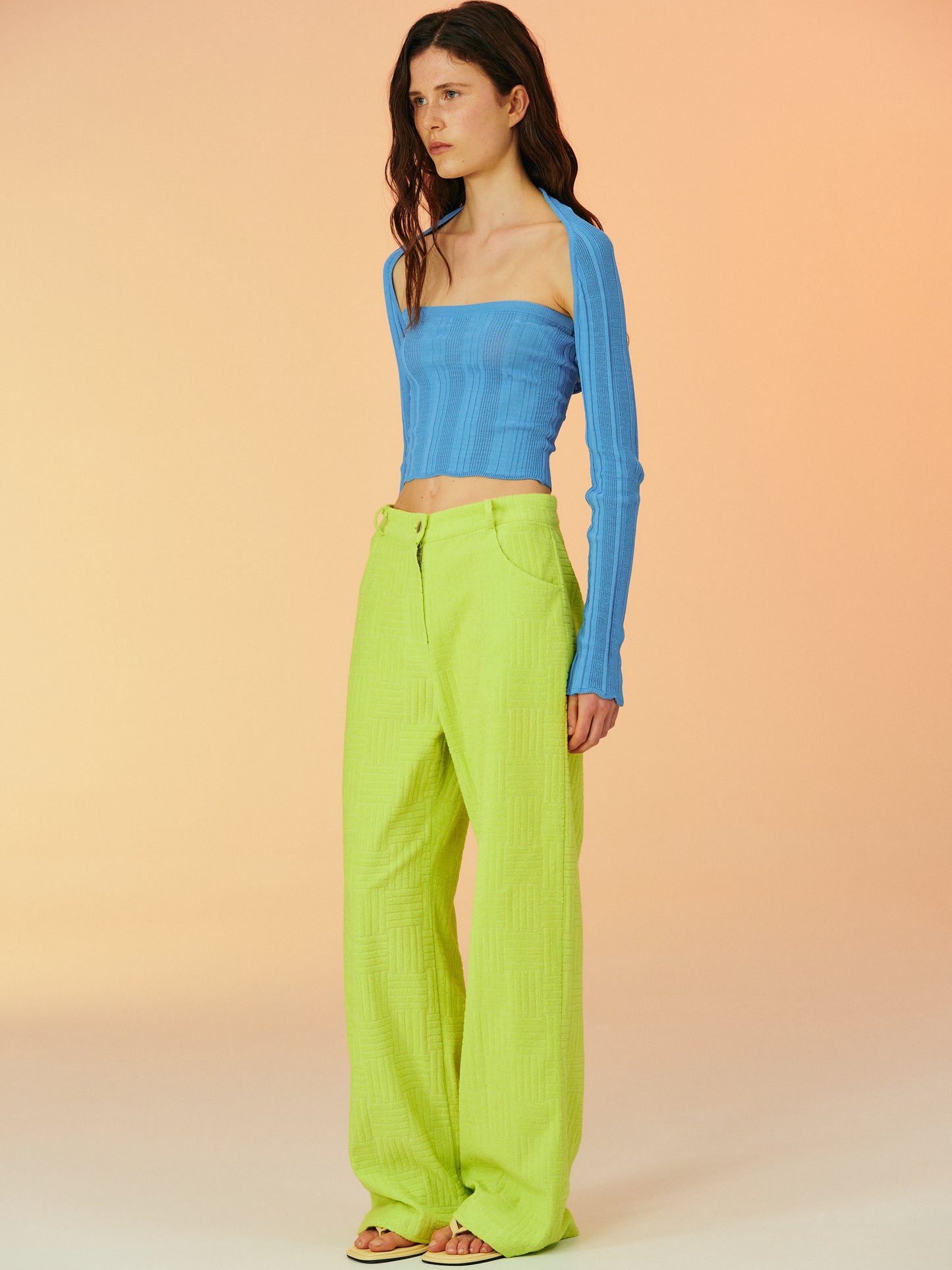 Pleated Shrug Knit Set, Ultramarine