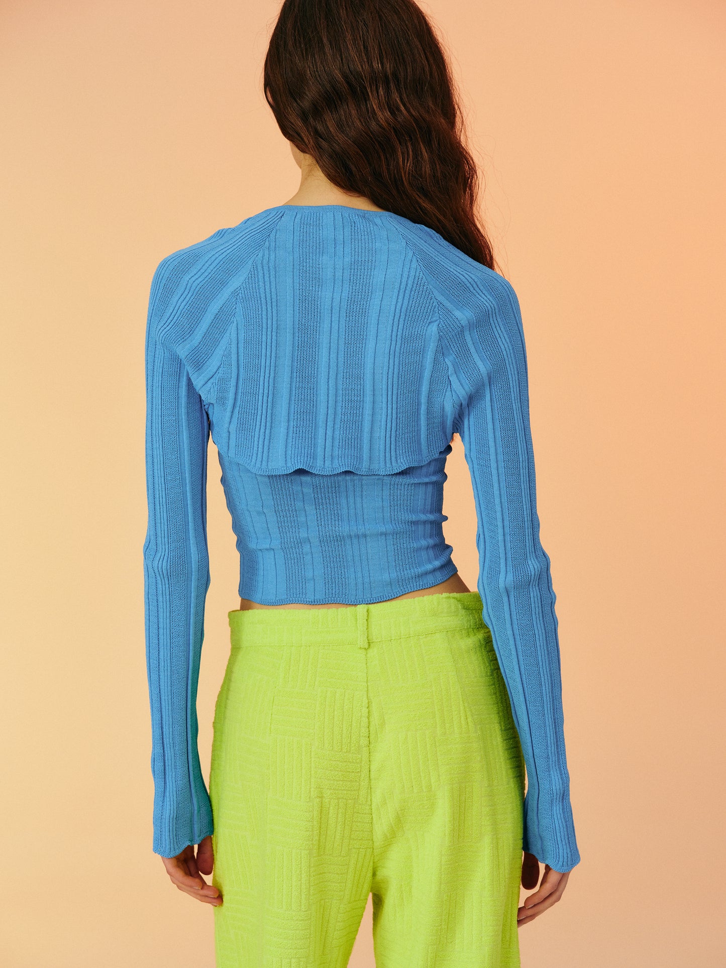 Pleated Shrug Knit Set, Ultramarine