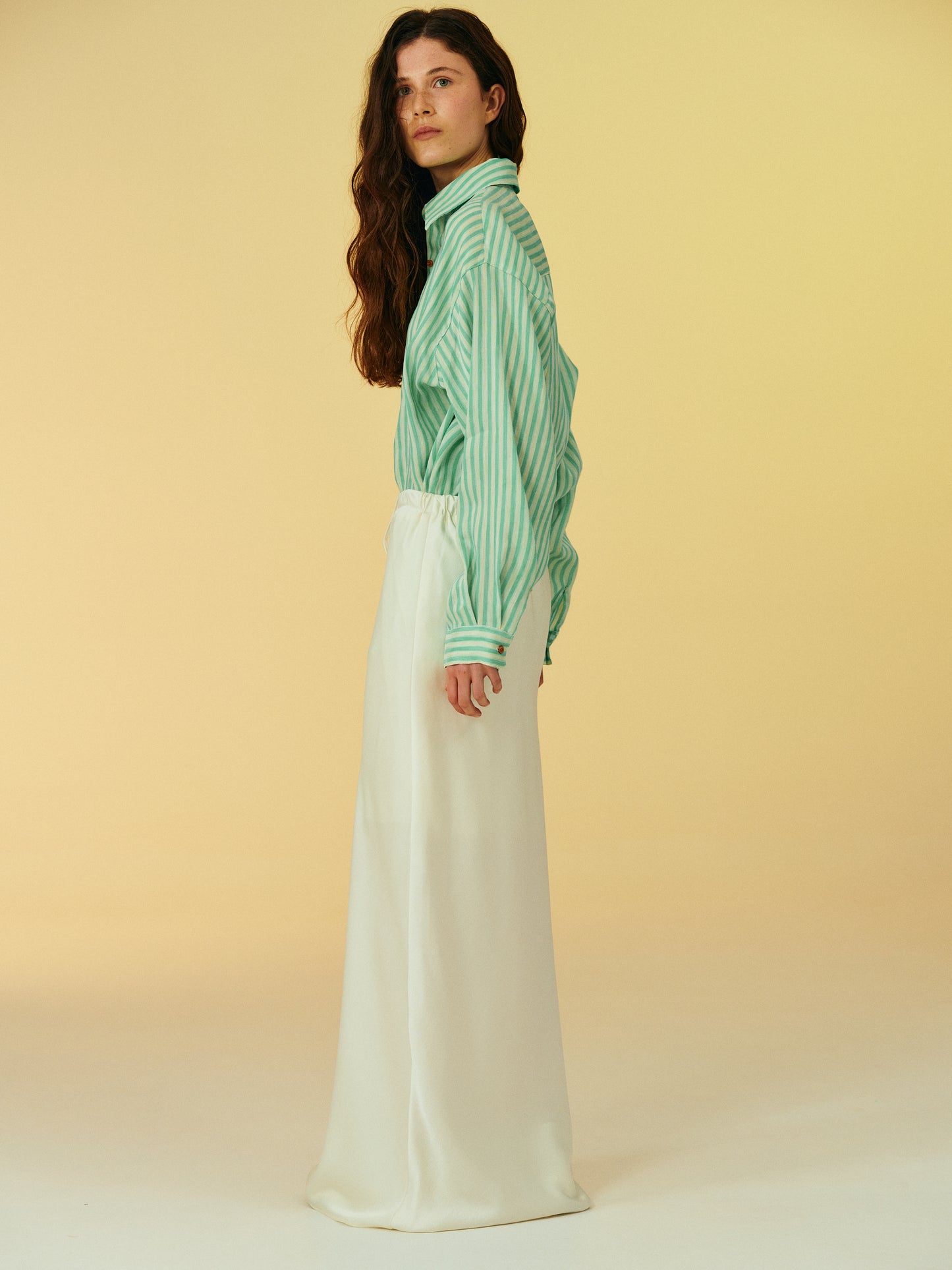 Satin Maxi Skirt, Cream