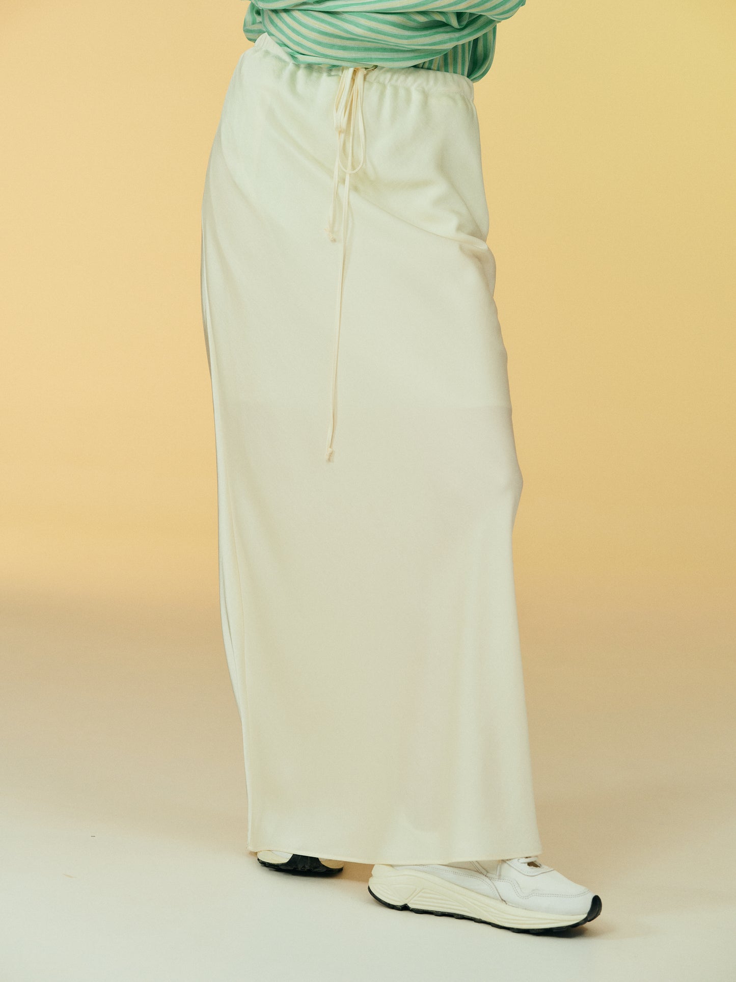 Satin Maxi Skirt, Cream