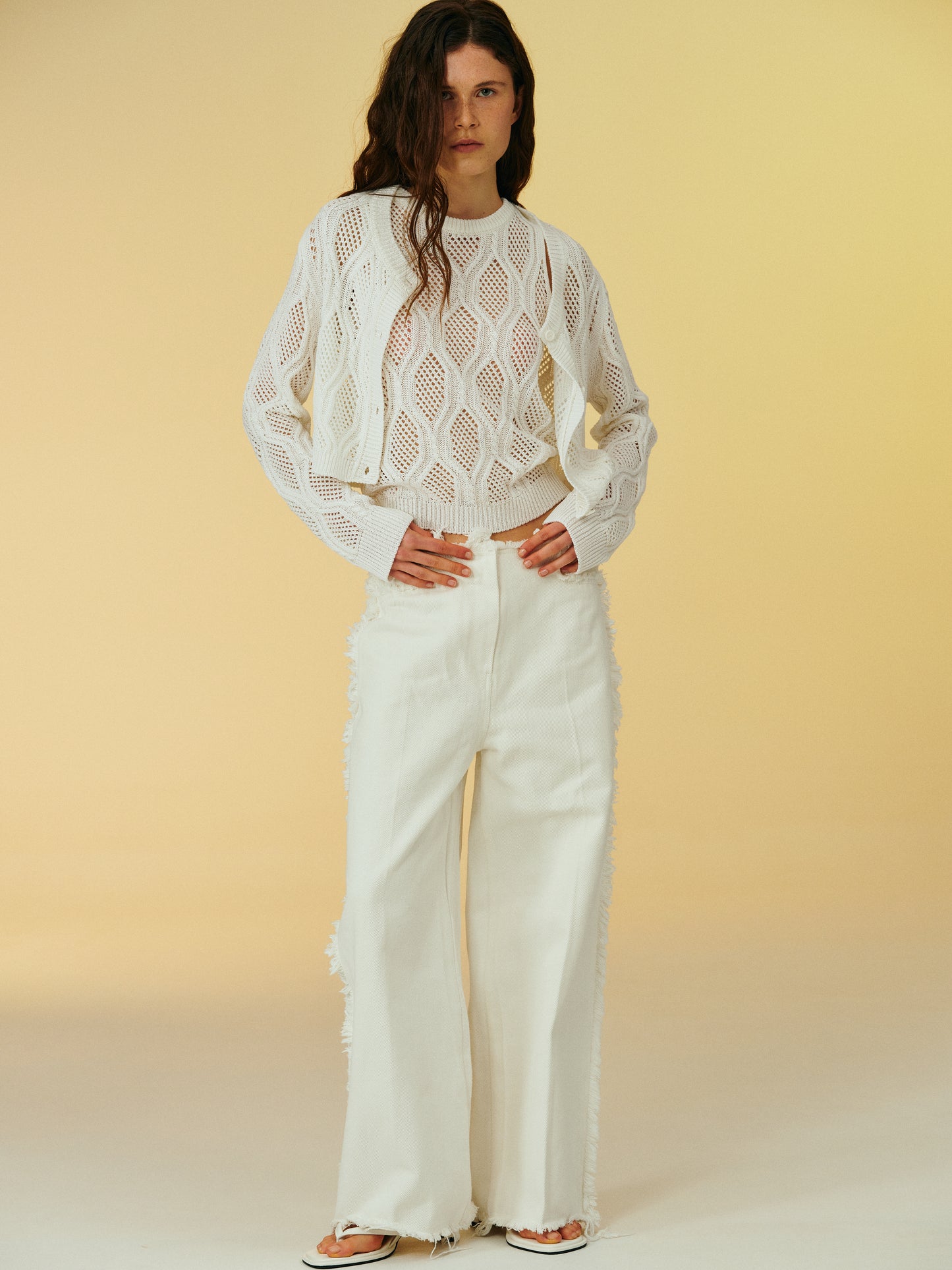 Marquise Knit Cardigan, White