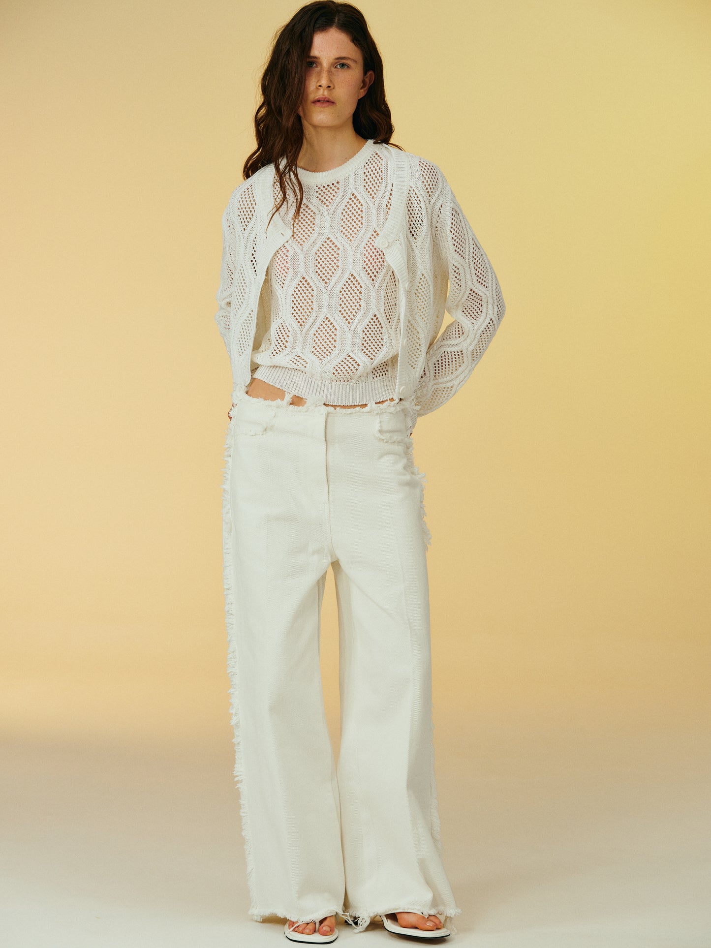 Marquise Knit Cardigan, White